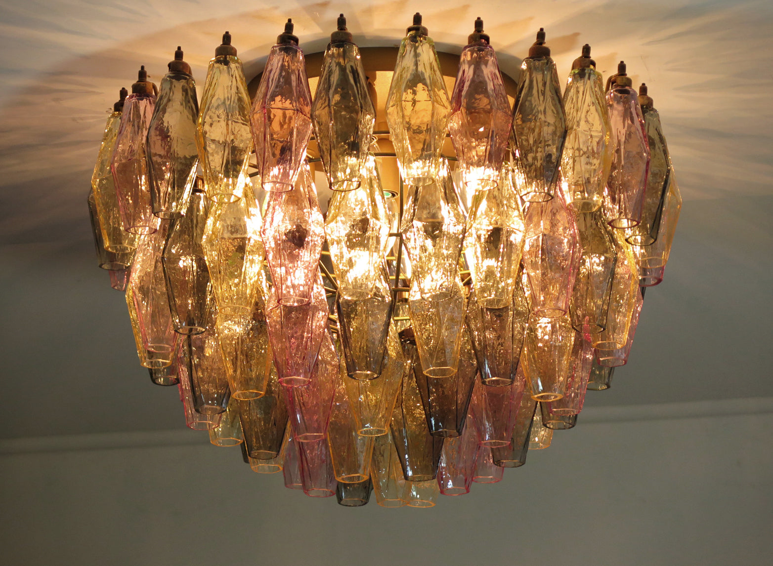 Murano Taklampe – 84 Multifarge Poliedriglass – detalj 6 – Murano Classics