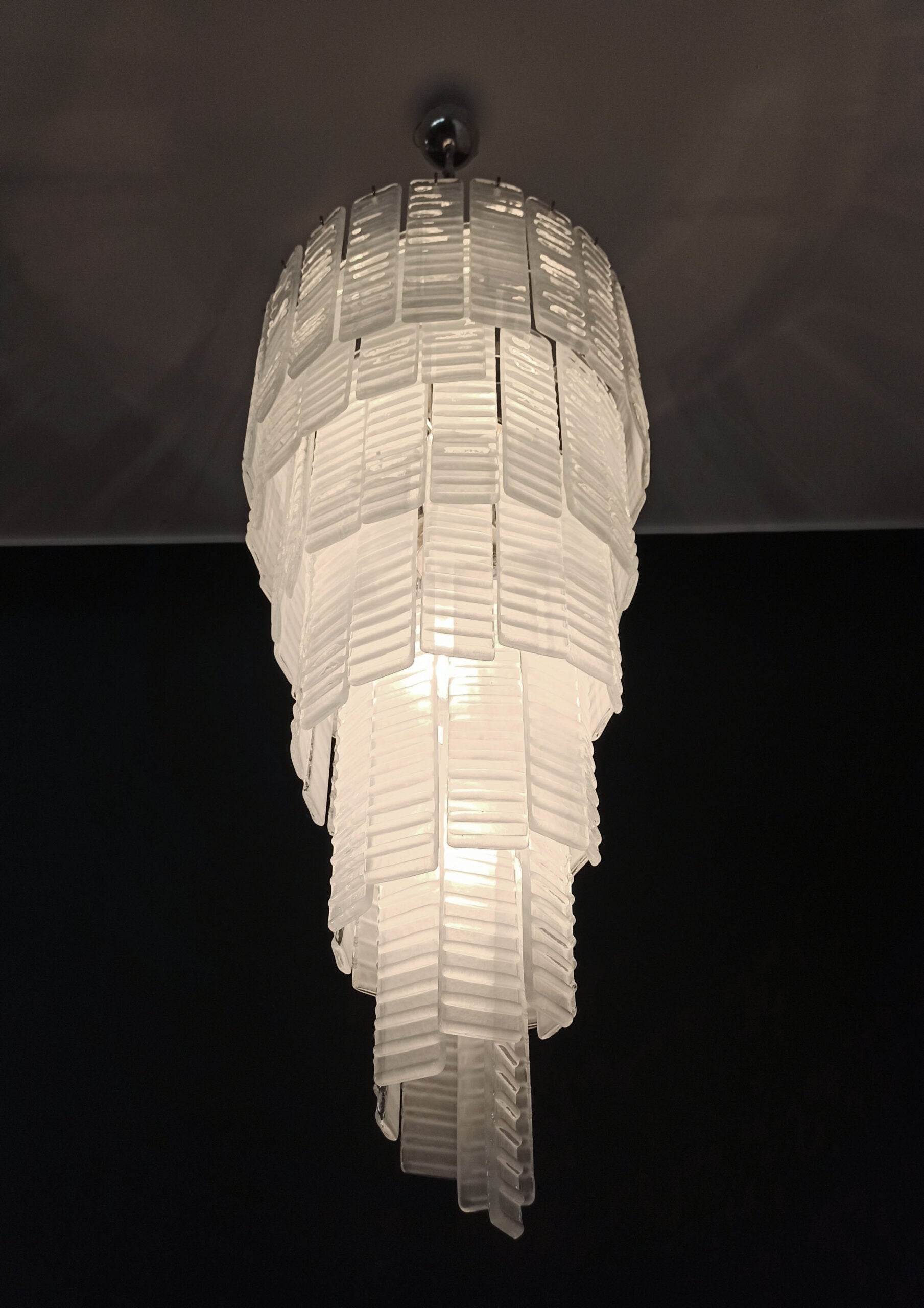 Murano Lysekrone – 83 Hvite Spiralglass – detalj 9 – Murano Classics