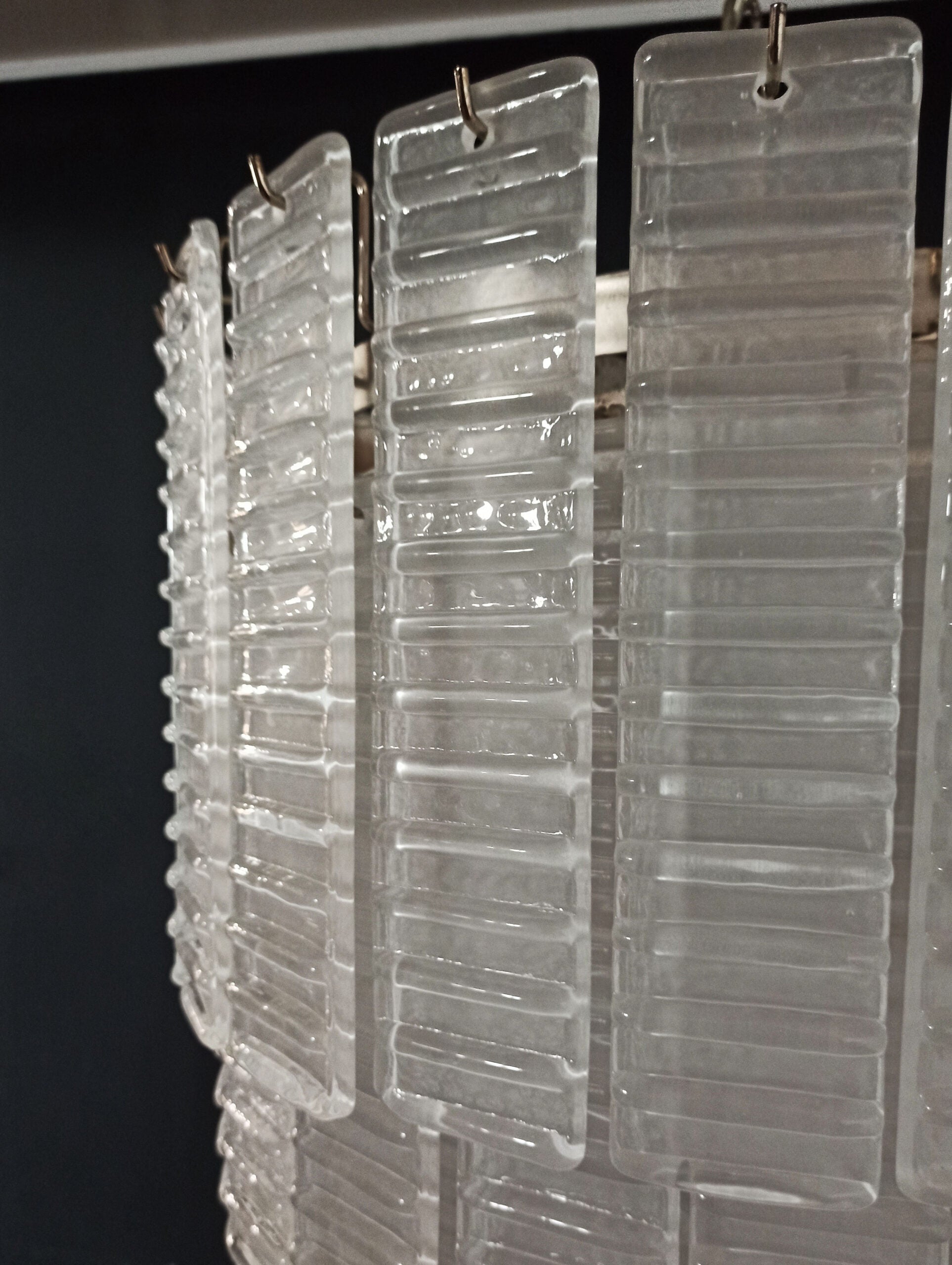 Murano Lysekrone – 83 Hvite Spiralglass – detalj 6 – Murano Classics