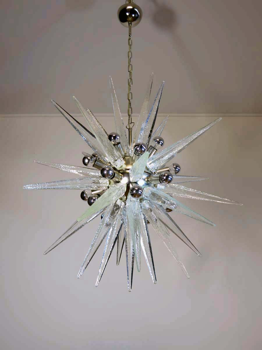 Murano Lysekrone – 31 Klare Sputnik – detalj 8 – Murano Classics