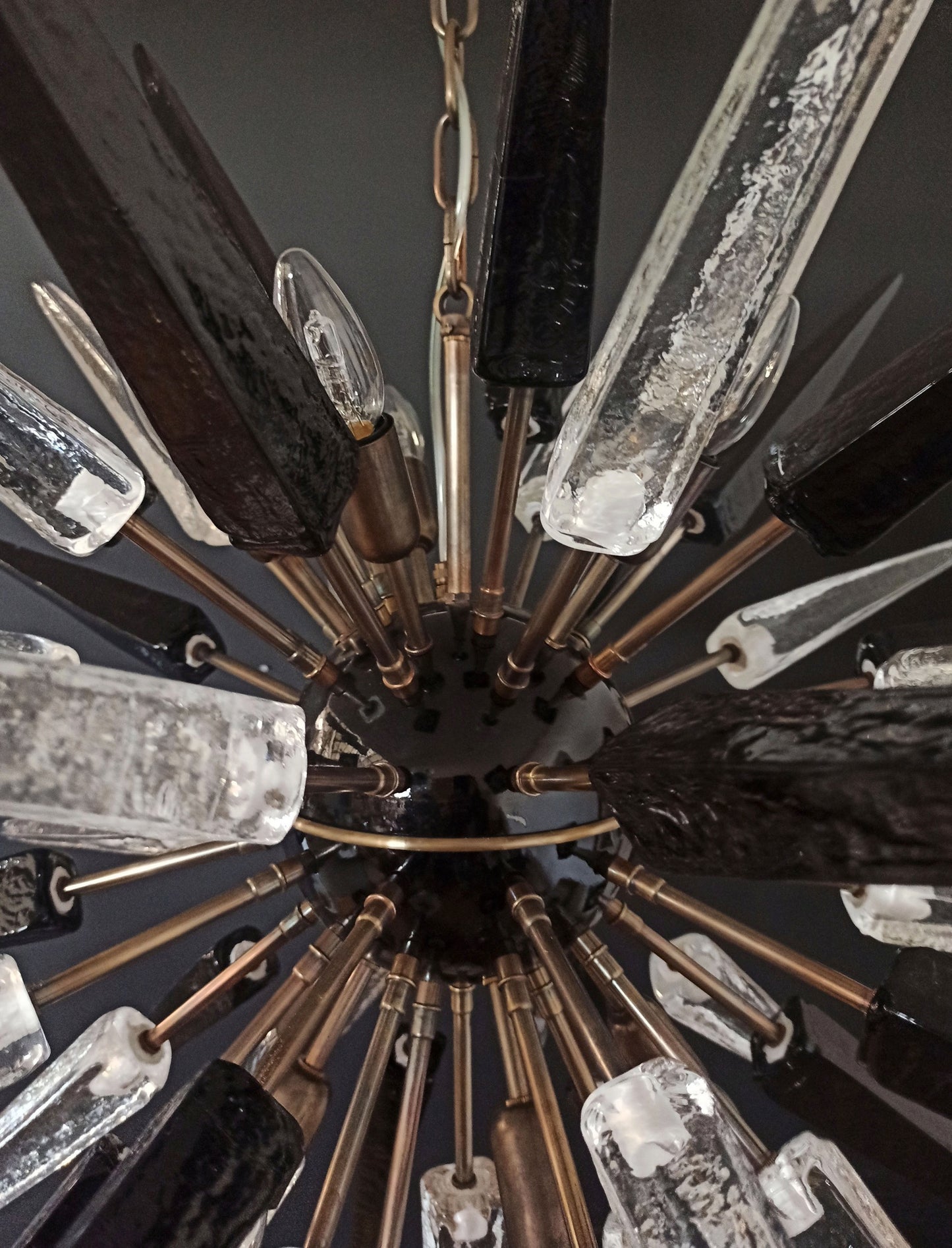 Murano Lysekrone | 51 Klare Sorte Sputnik