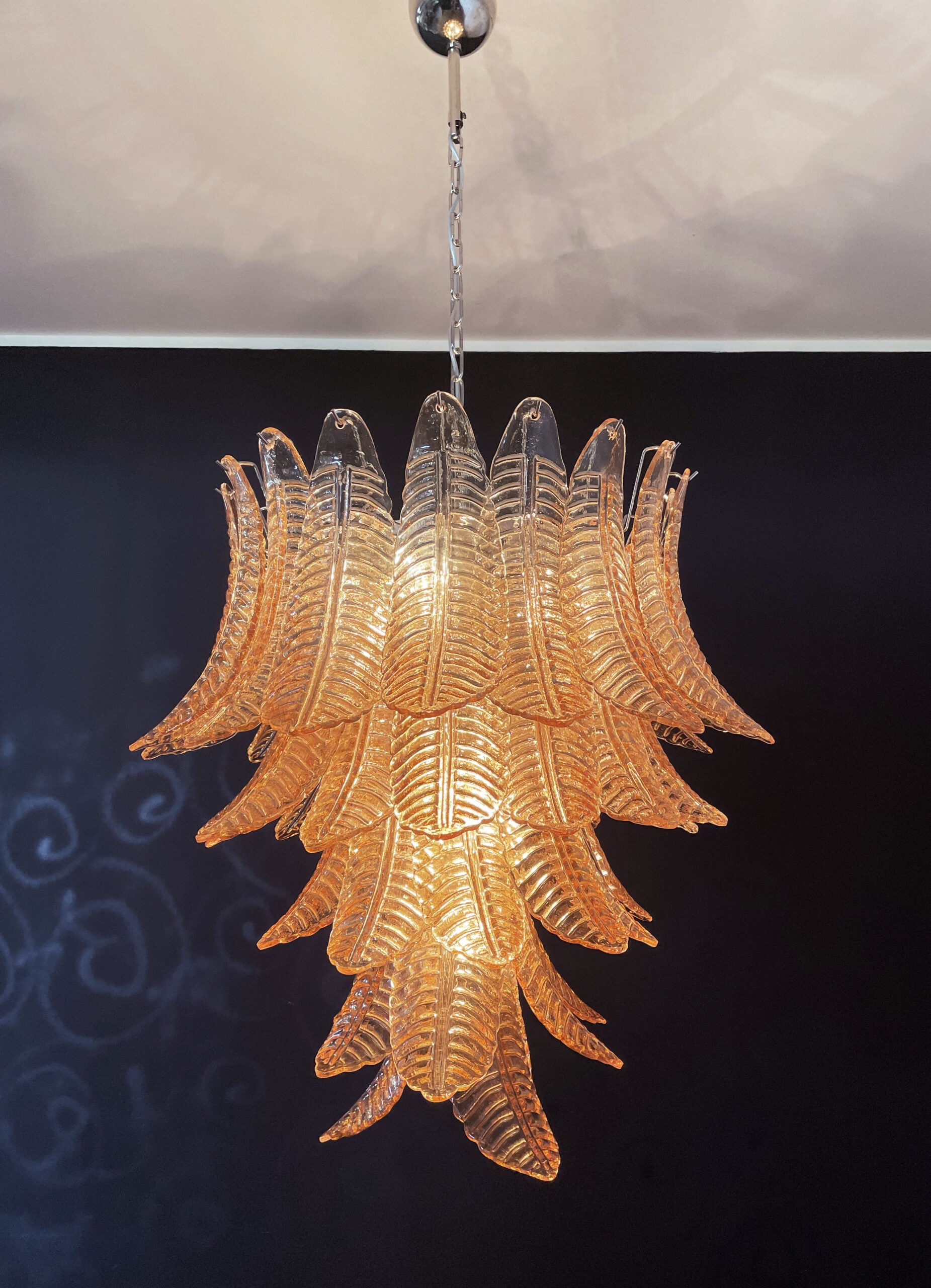 Murano Lysekrone – 52 Gule Felciglass – detalj 7 – Murano Classics