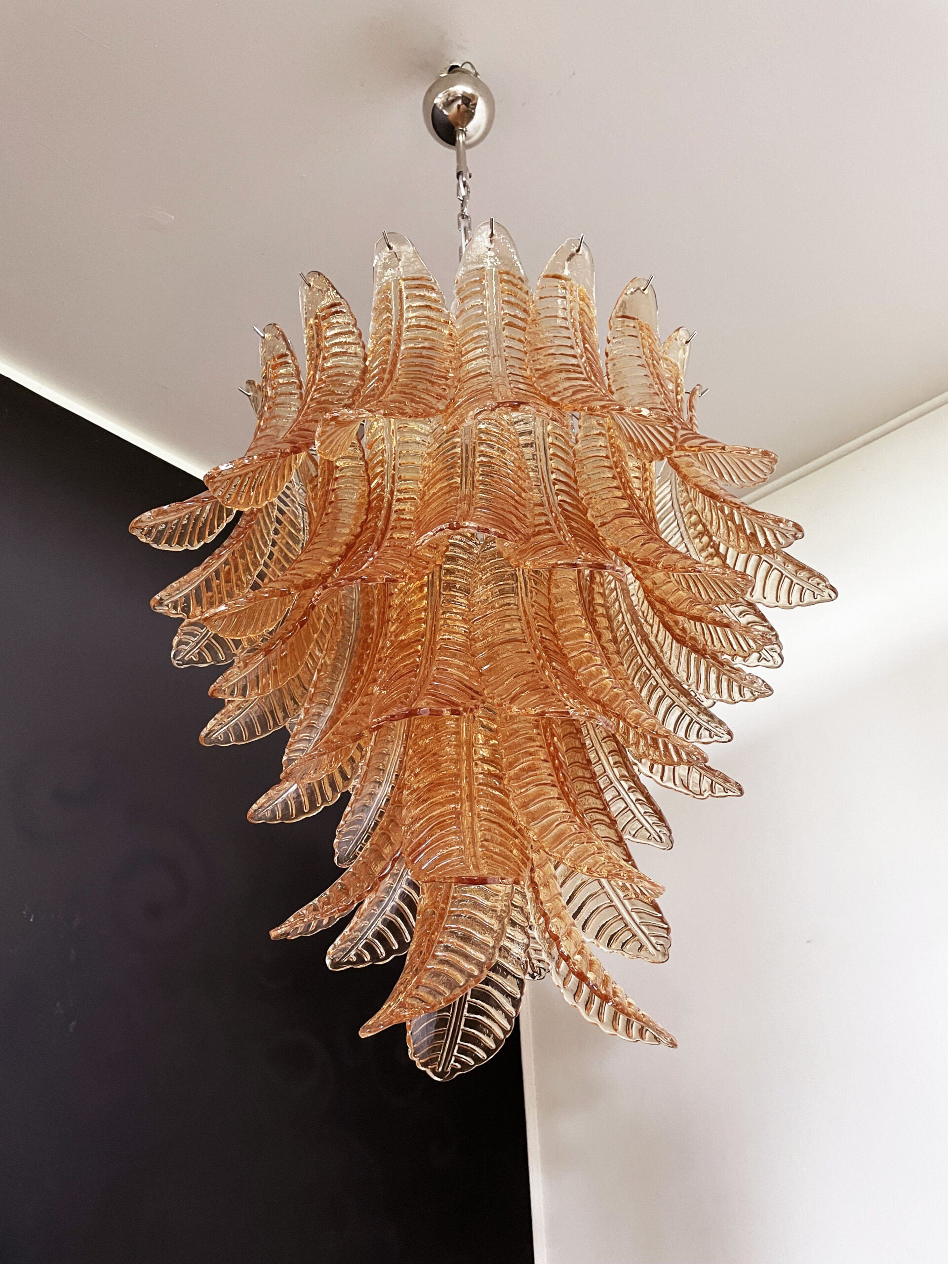 Murano Lysekrone – 52 Gule Felciglass – detalj 8 – Murano Classics