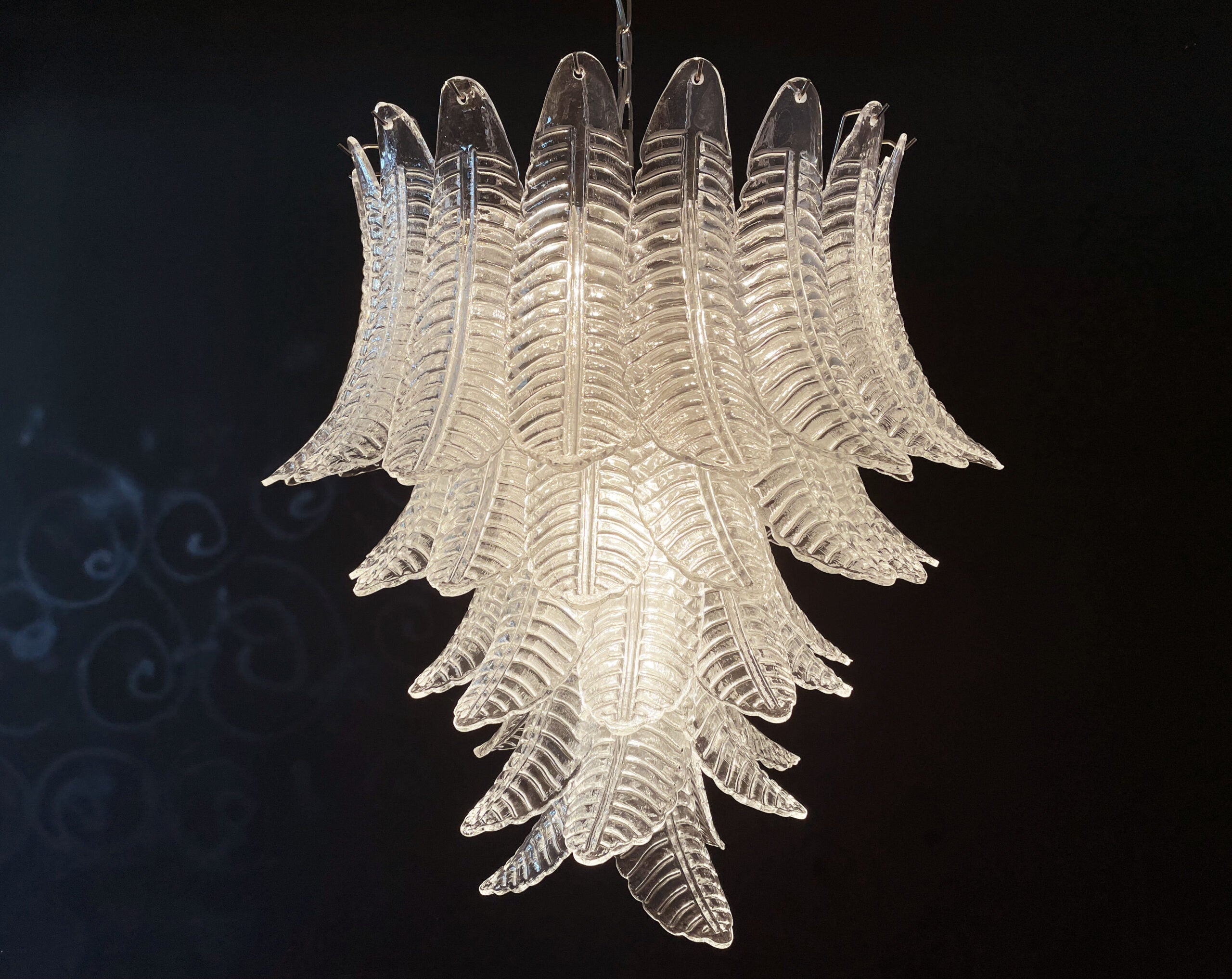 Murano Lysekrone – 52 Klare Felciglass – detalj 8 – Murano Classics