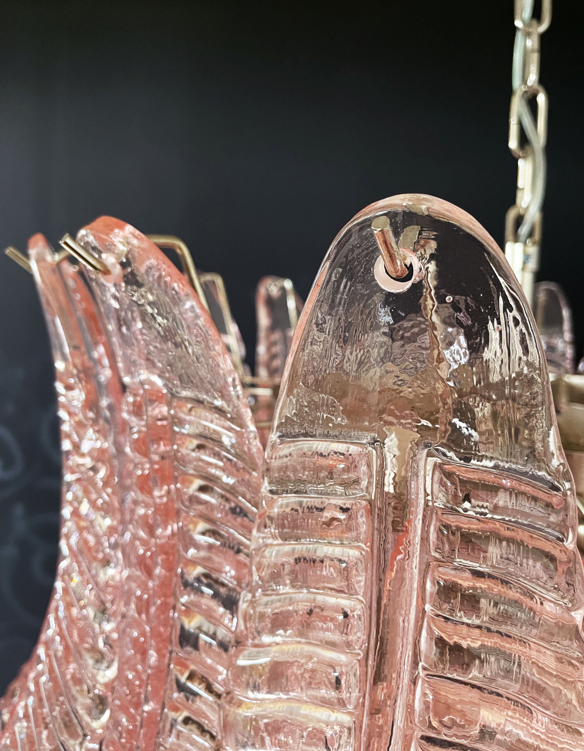 Murano Lysekrone – 52 Rosa Felciglass – detalj 3 – Murano Classics