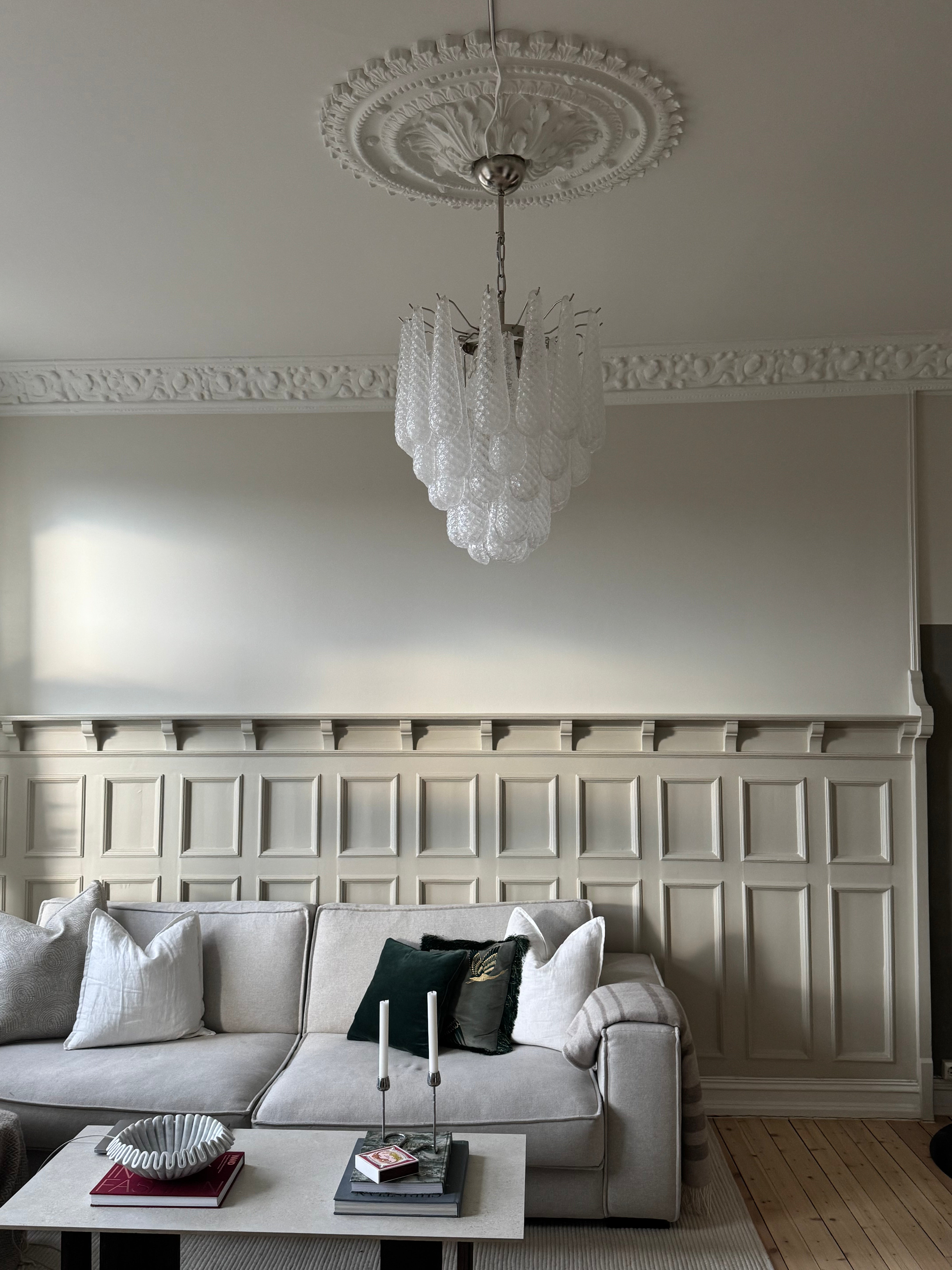 Murano Lysekrone – 41 Klare Dråpeglass – detalj 3 – Murano Classics