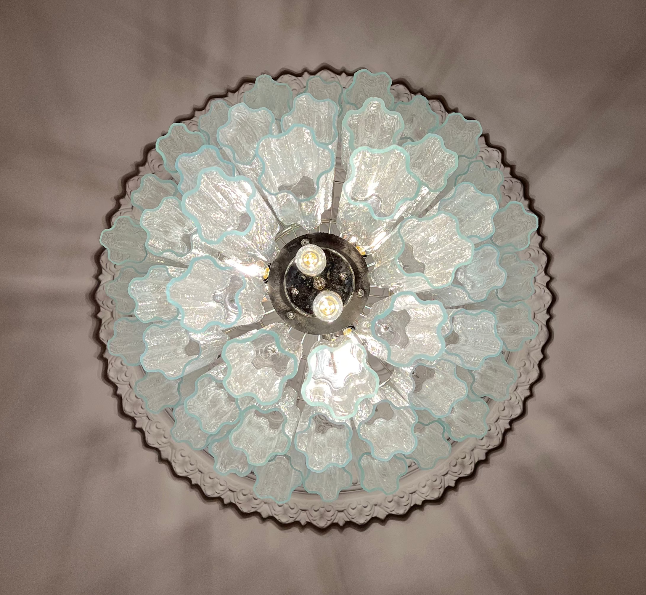 Murano Lysekrone | 48 Klare Glassrør