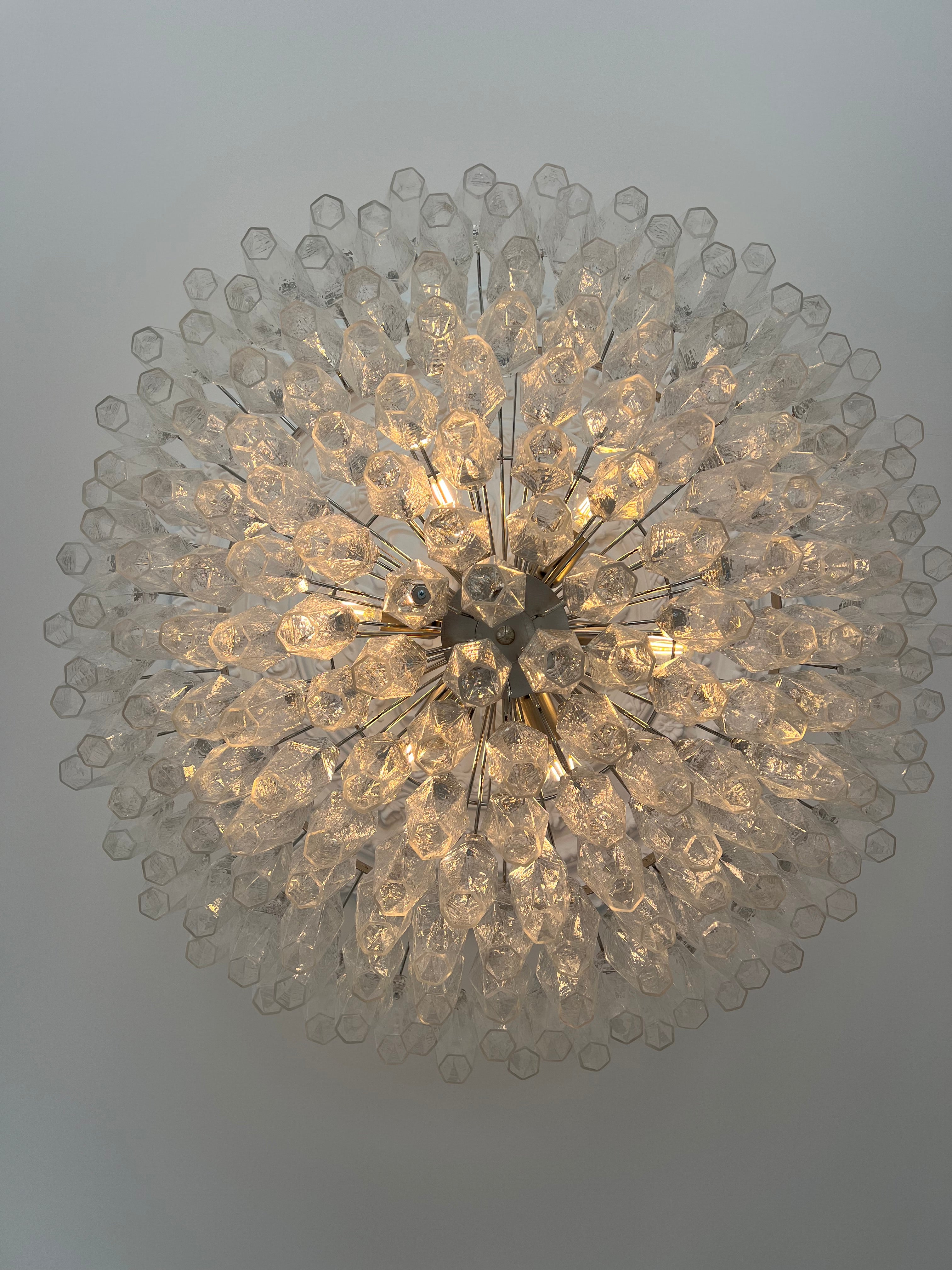 Murano Lysekrone | 185 Klare Poliedriglass