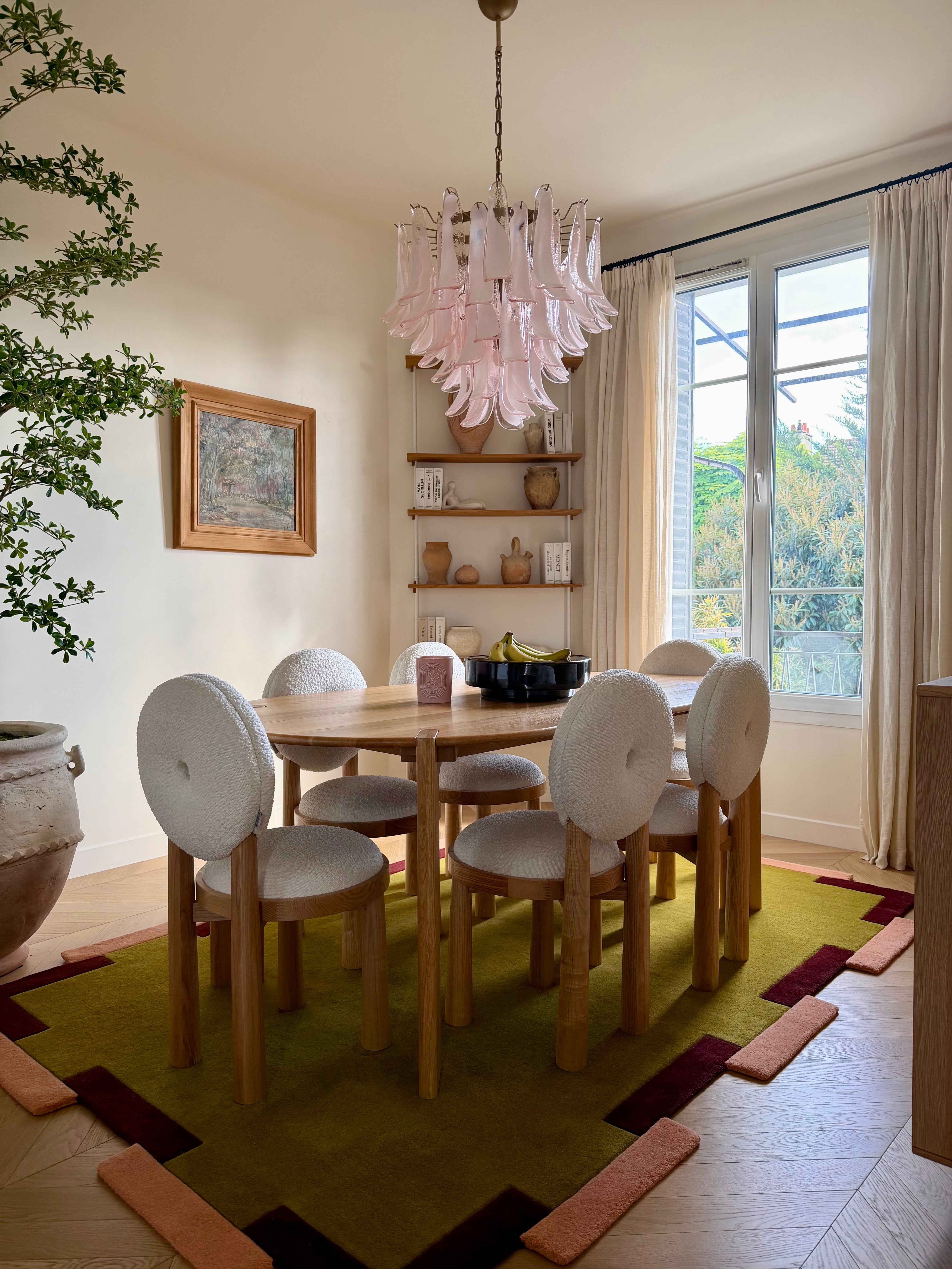 Murano Lysekrone | 53 Rosa Konglebladglass