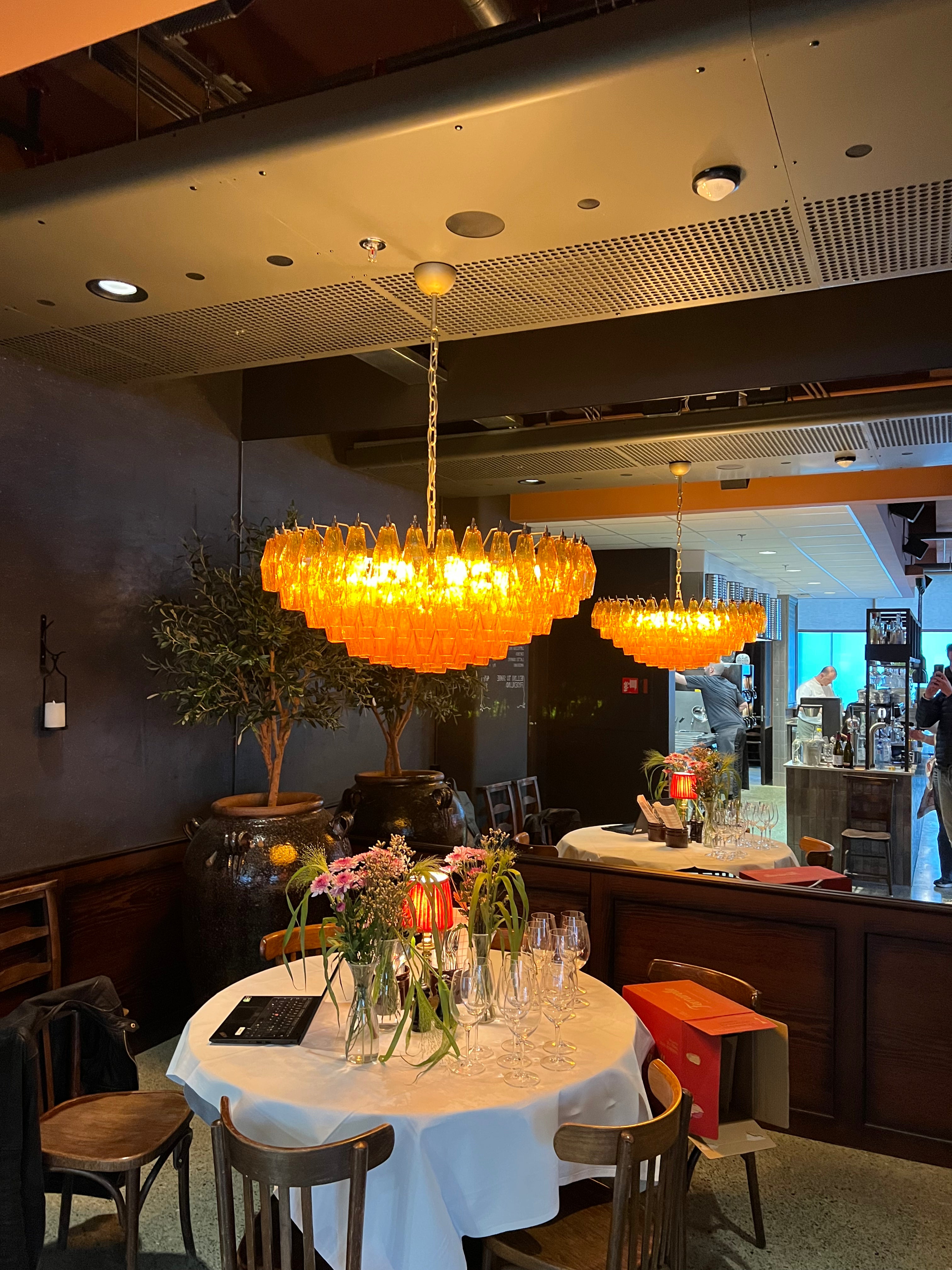 Murano Lysekrone | 185 Gule Poliedriglass