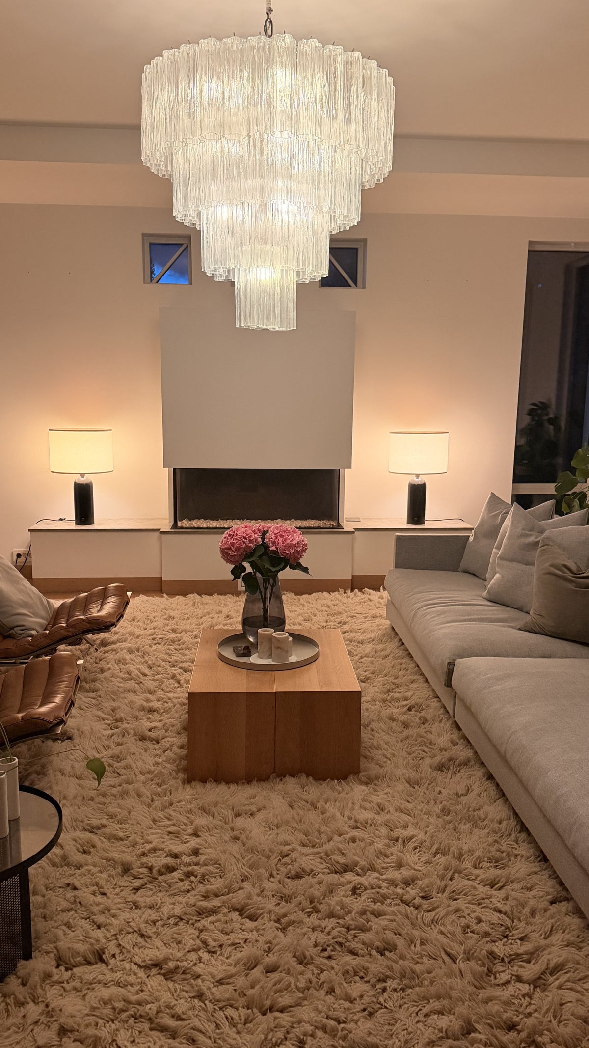 Murano Lysekrone | 78 Klare Glassrør