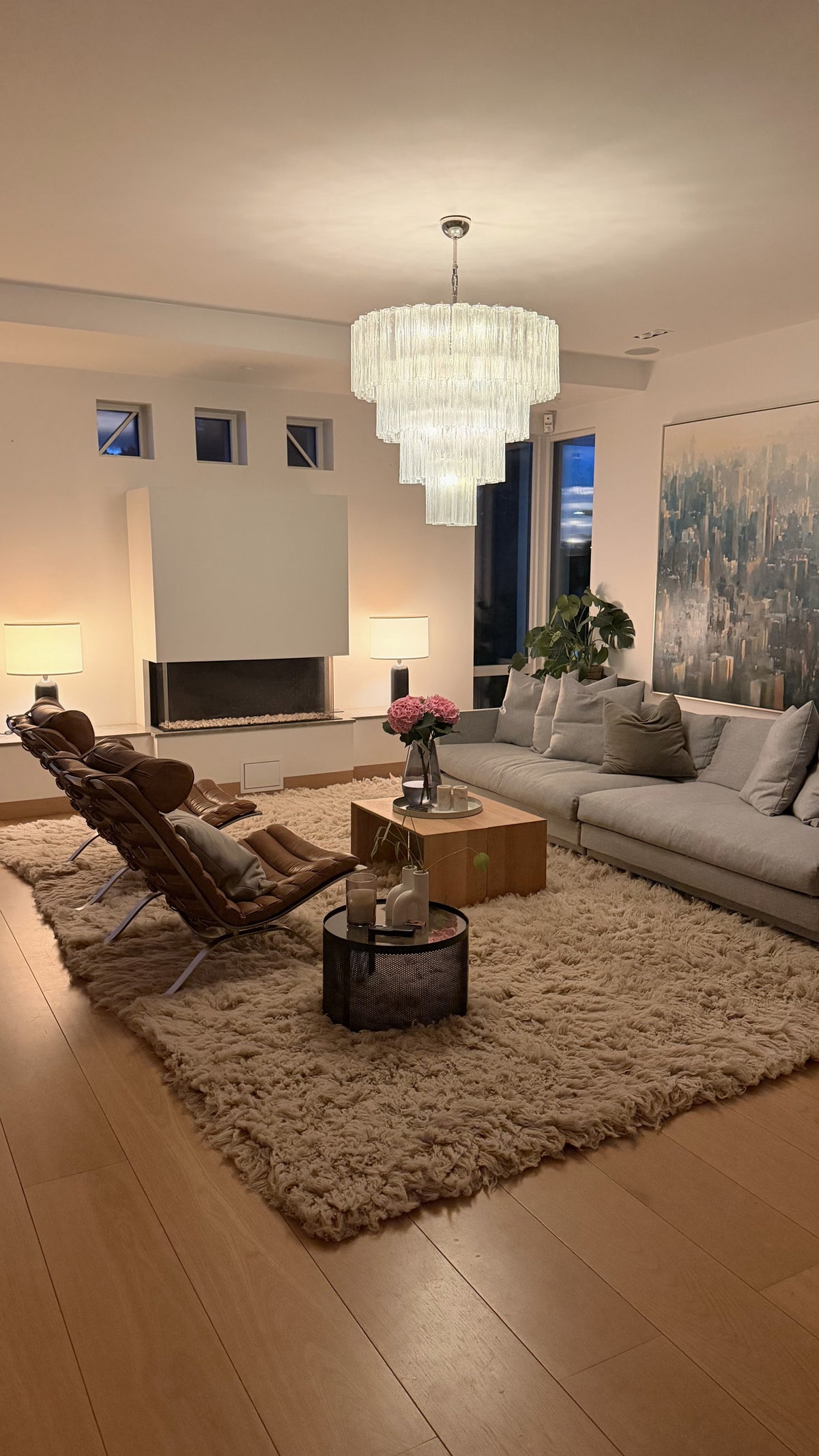 Murano Lysekrone | 78 Klare Glassrør