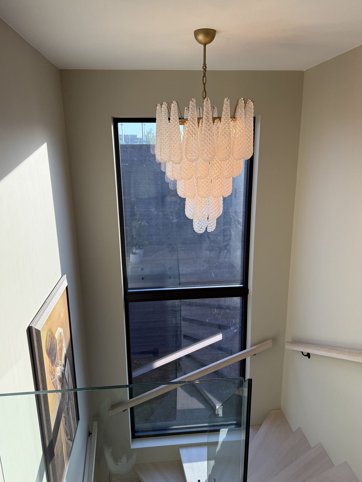 Murano Lysekrone | 52 Klare Dråpeglass