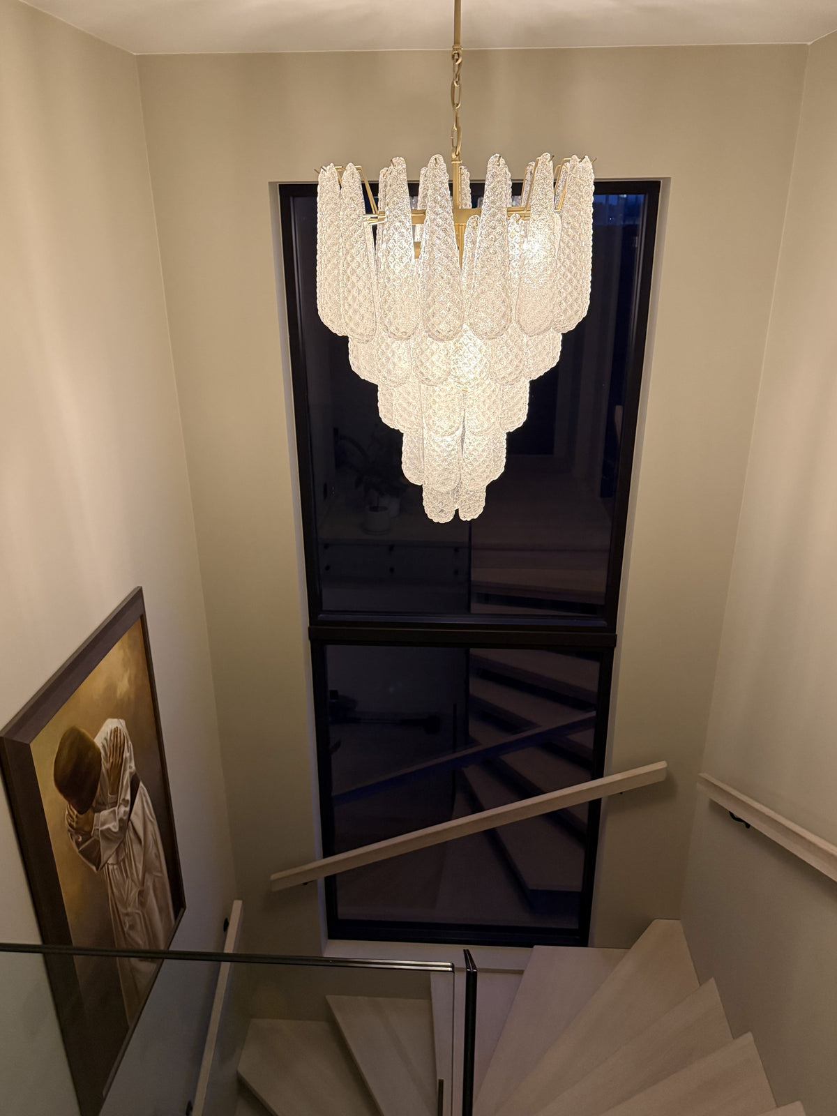 Murano Lysekrone | 52 Klare Dråpeglass
