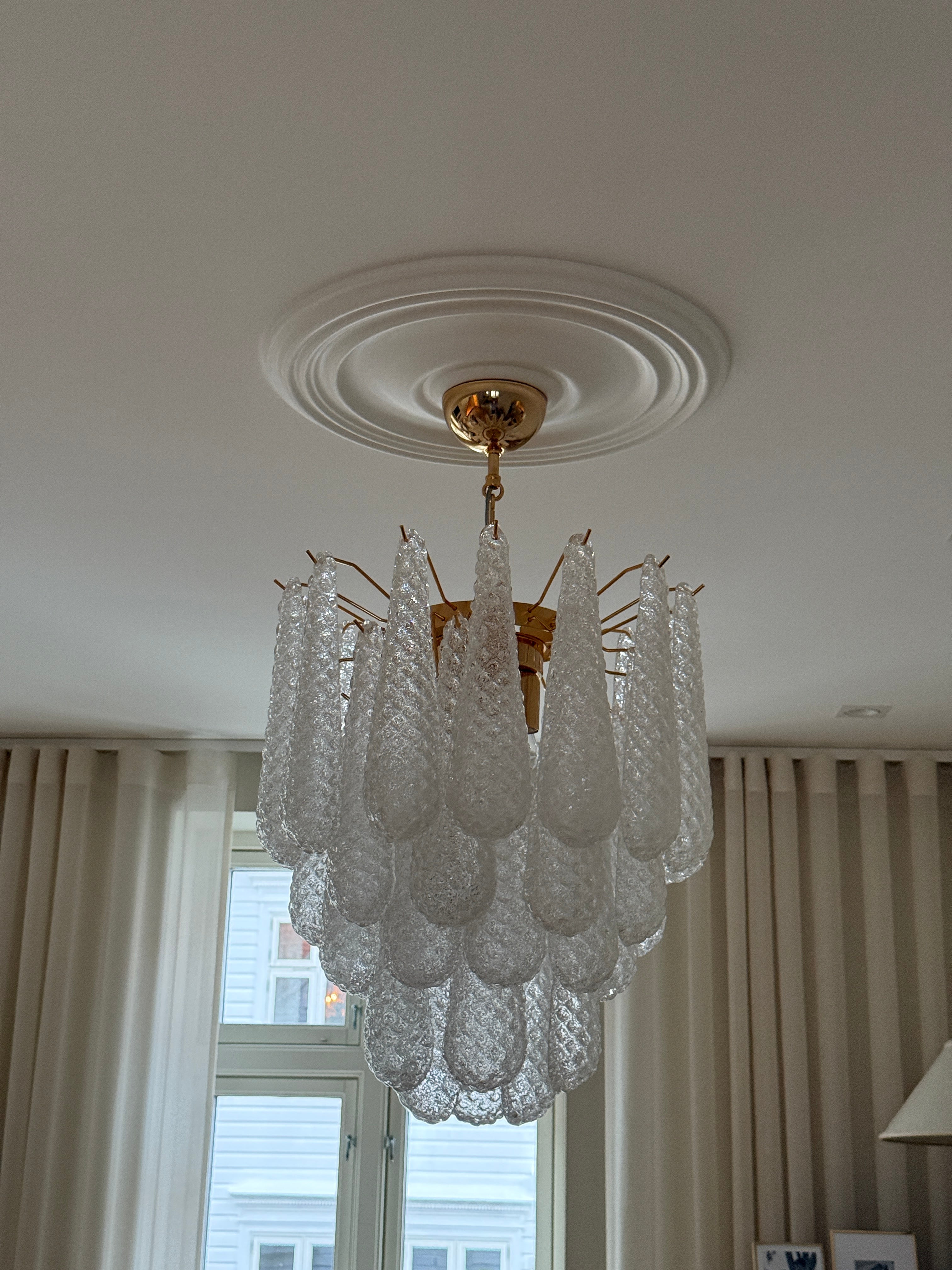 Murano Lysekrone | 41 Klare Dråpeglass