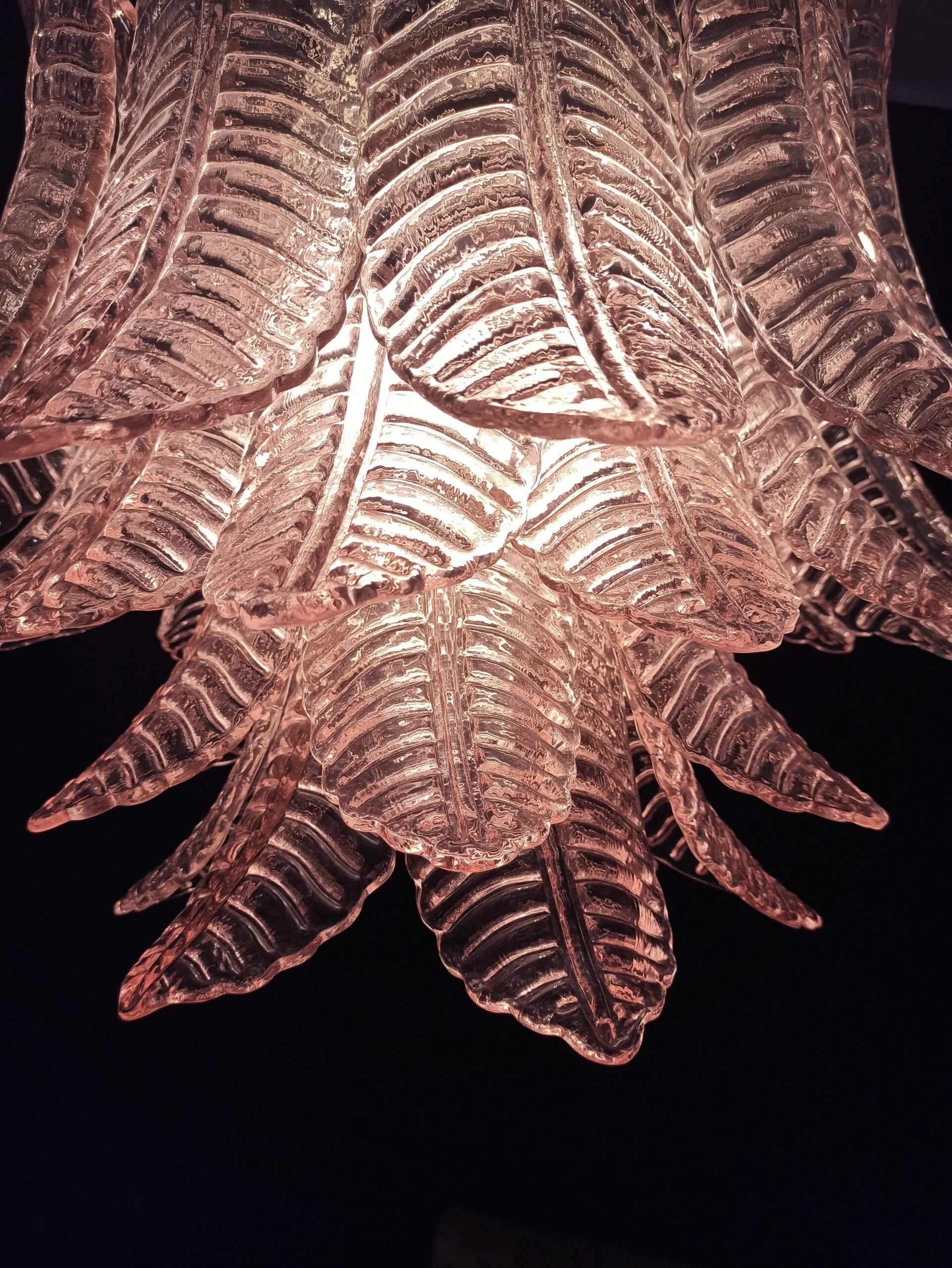 Murano Lysekrone – 36 Rosa Felciglass – detalj 7 – Murano Classics