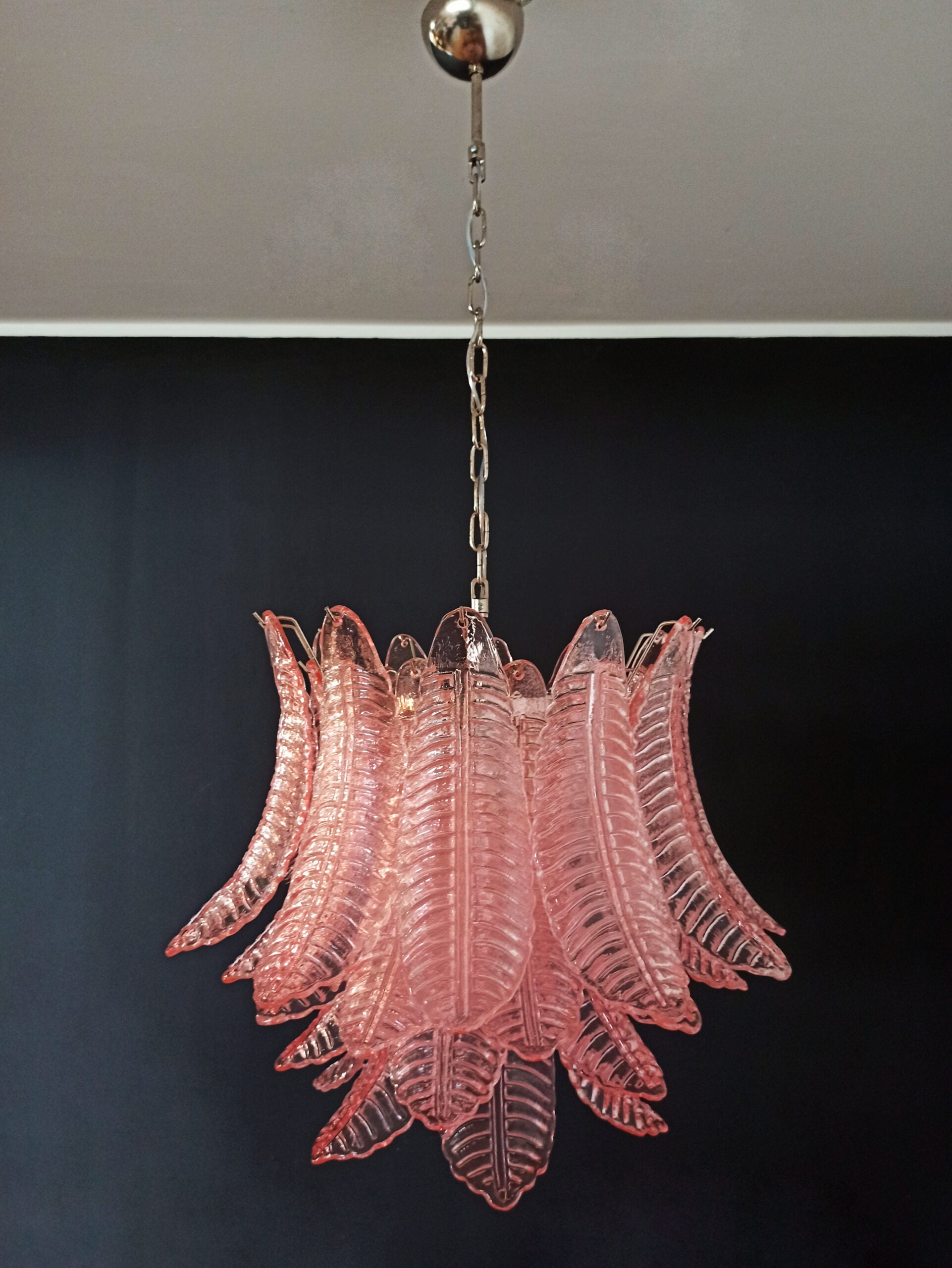 Murano Lysekrone – 36 Rosa Felciglass – detalj 2 – Murano Classics