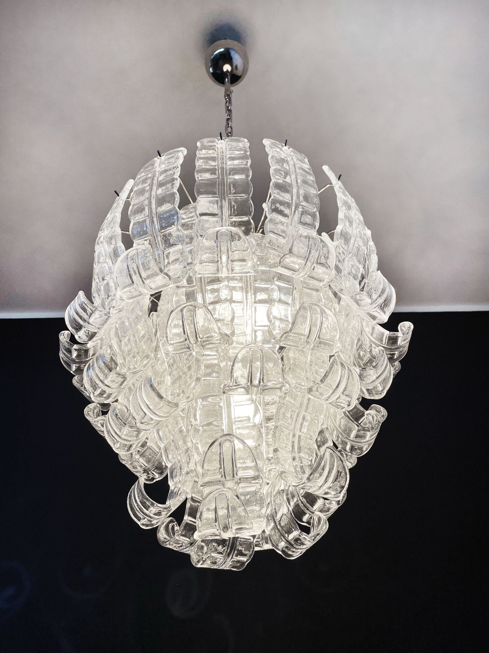 Murano Lysekrone – 41 Klare Felciglass – detalj 2 – Murano Classics