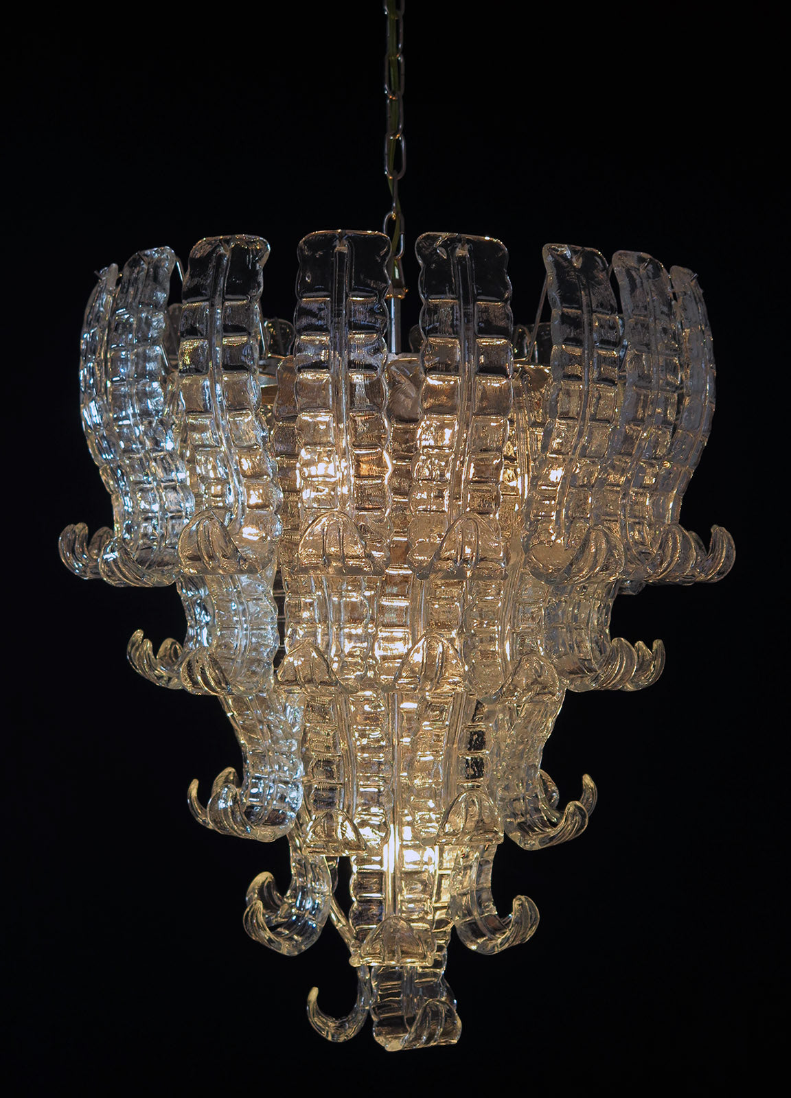 Murano Lysekrone – 52 Klare Felciglass – detalj 5 – Murano Classics