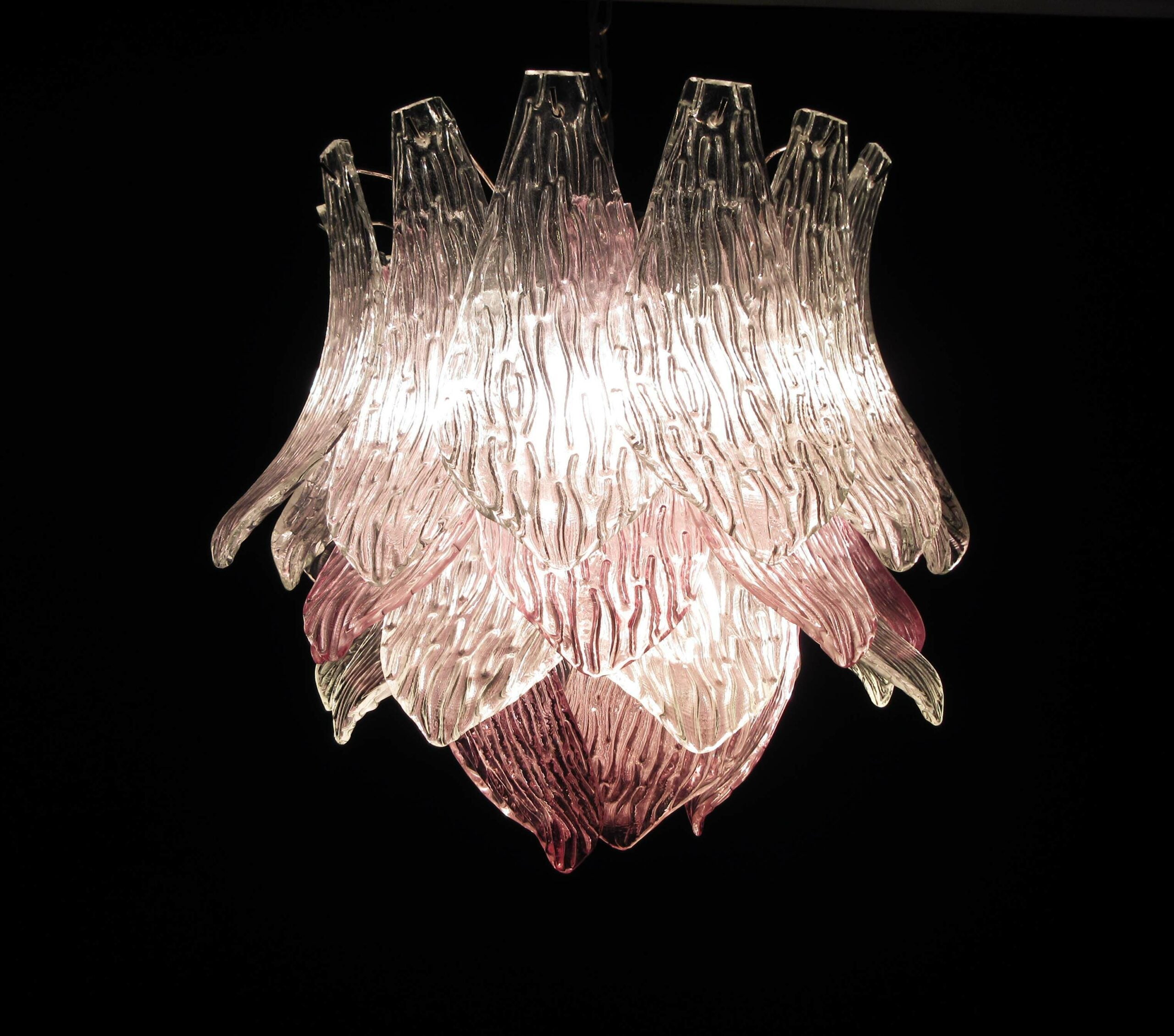 Murano Lysekrone – 38 Klare Lilla Crostoliglass – detalj 8 – Murano Classics
