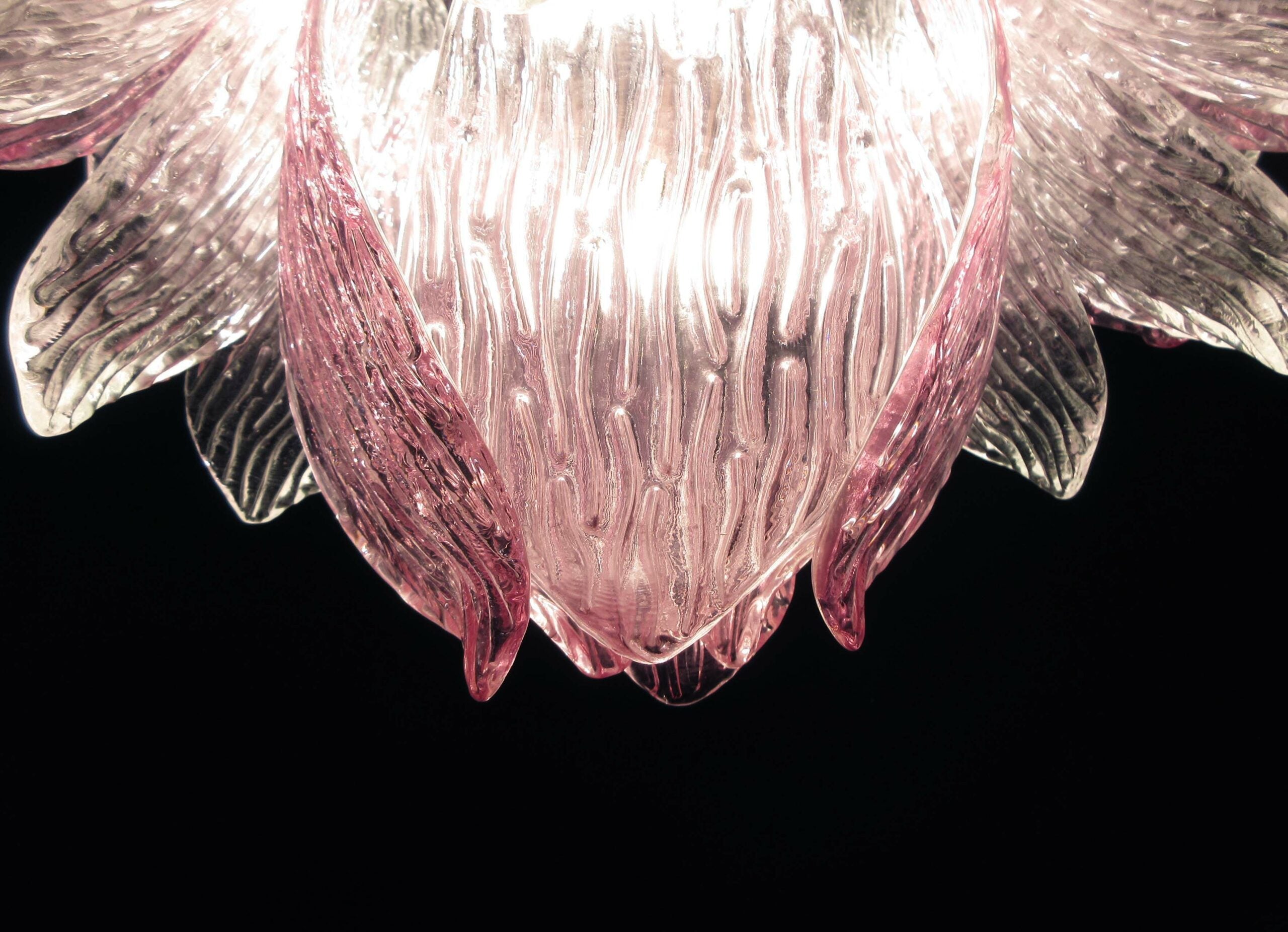 Murano Lysekrone – 38 Klare Lilla Crostoliglass – detalj 9 – Murano Classics