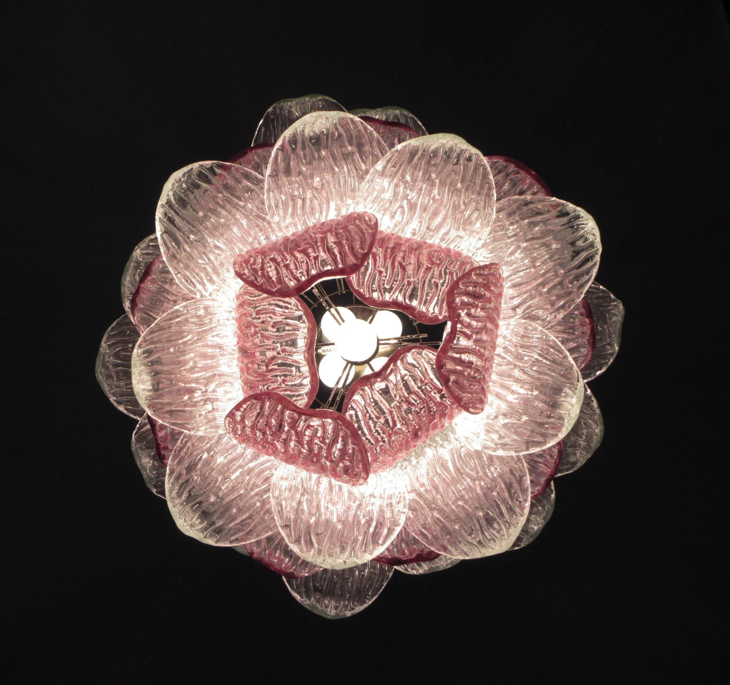 Murano Lysekrone | 38 Klare Lilla Crostoliglass