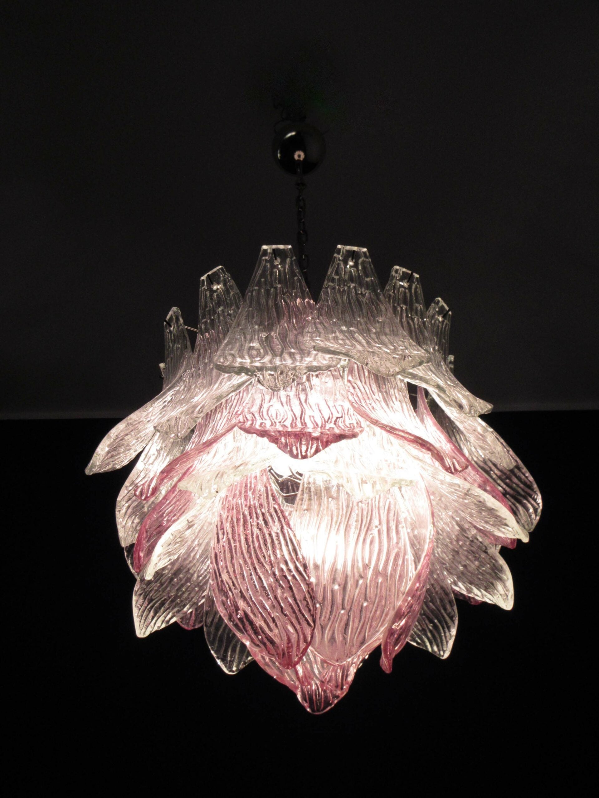 Murano Lysekrone – 38 Klare Lilla Crostoliglass – detalj 11 – Murano Classics