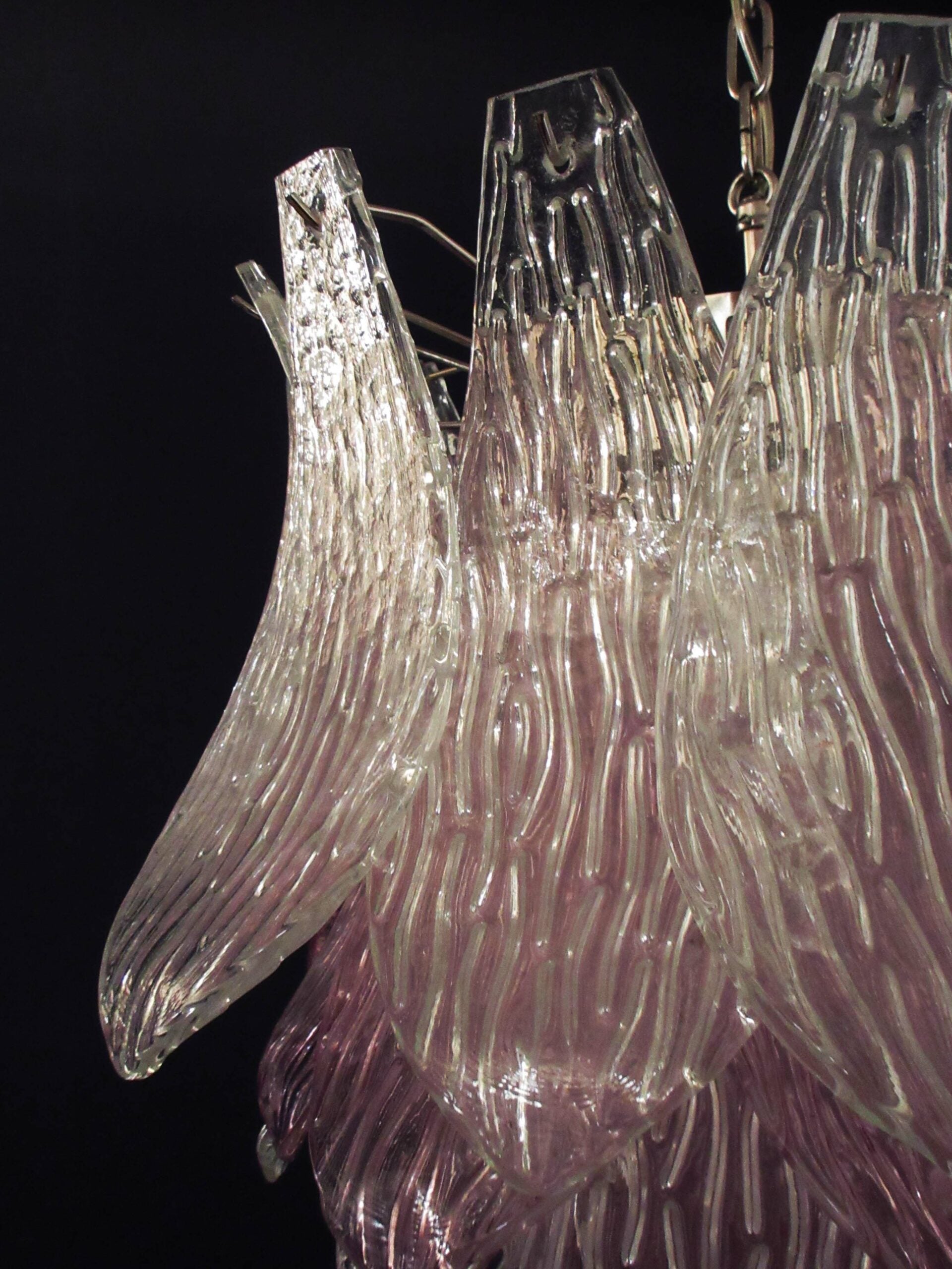 Murano Lysekrone | 38 Klare Lilla Crostoliglass
