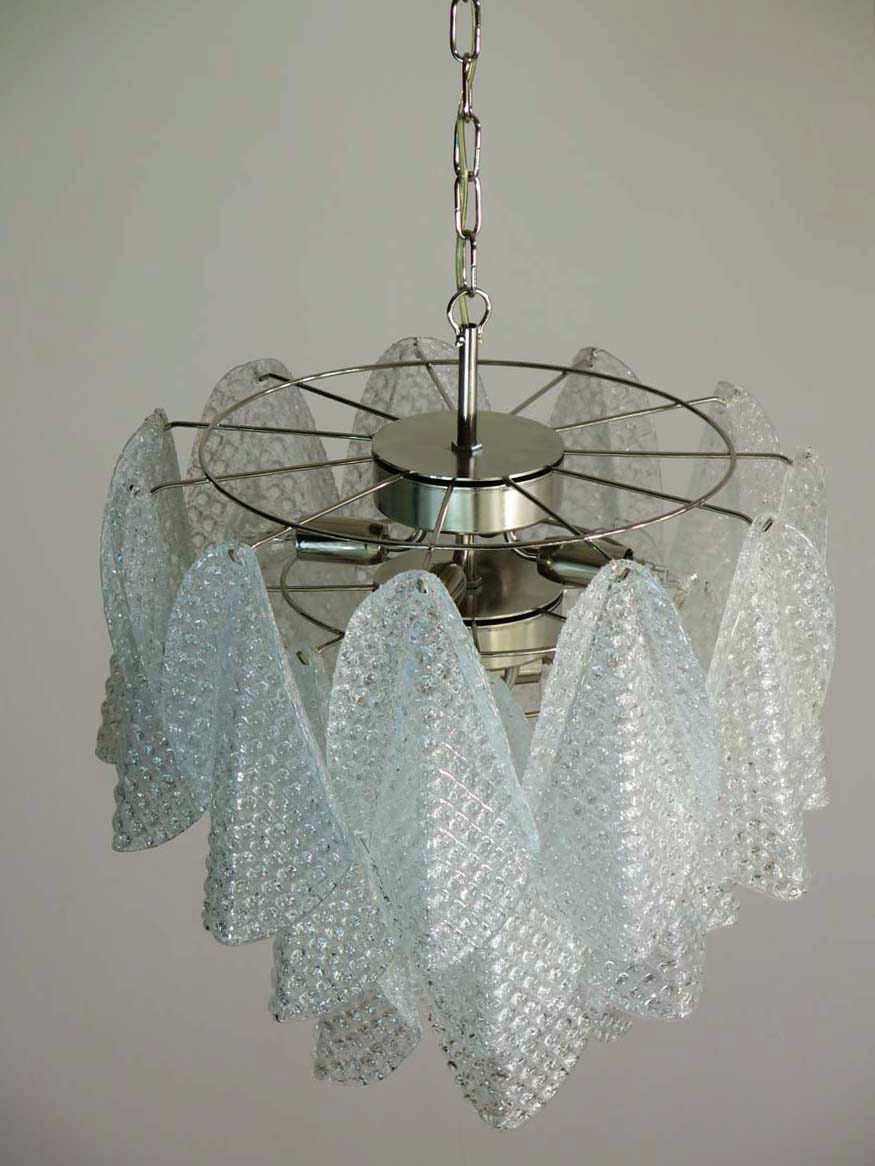 Murano Lysekrone – 23 Klare Rondiniglass – detalj 2 – Murano Classics
