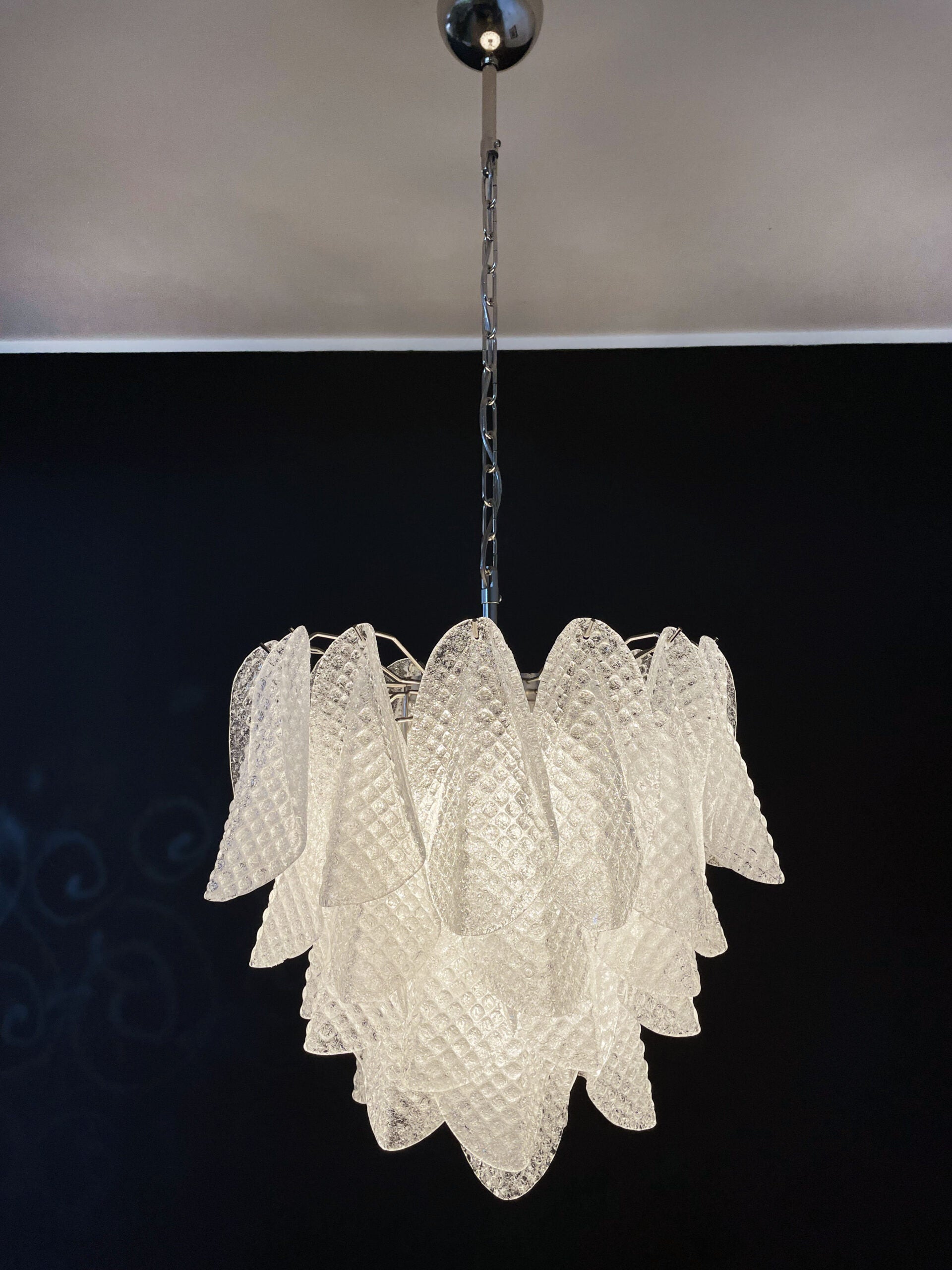 Murano Lysekrone – 41 Klare Rondiniglass – detalj 6 – Murano Classics