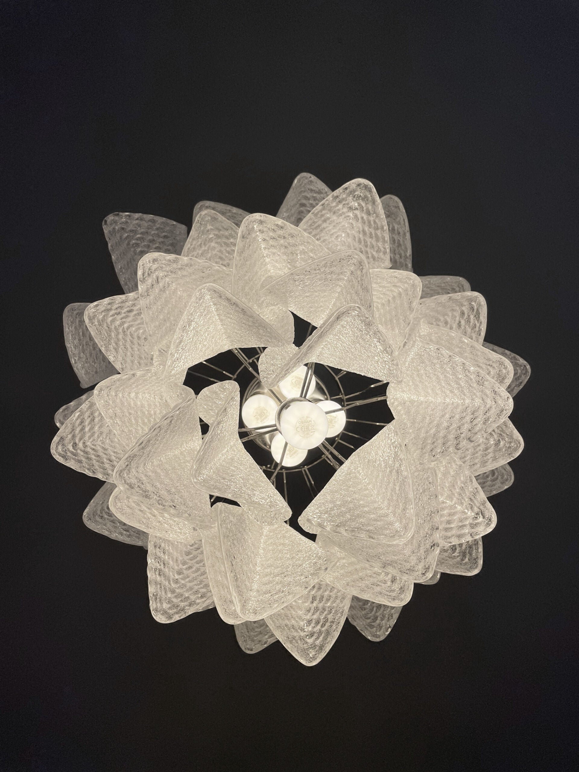 Murano Lysekrone – 41 Klare Rondiniglass – detalj 8 – Murano Classics