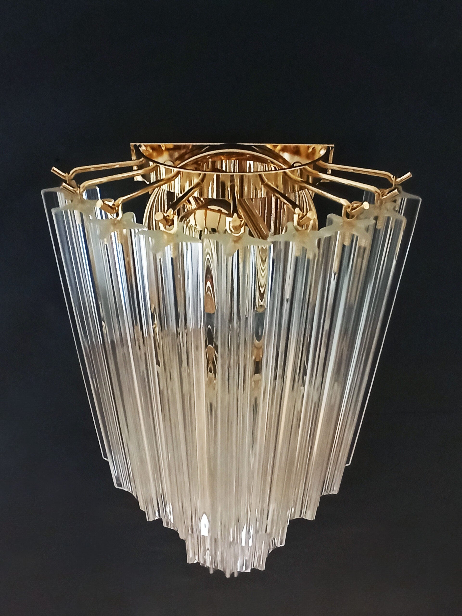 Murano Vegglampe | 16 Klare Prismeglass | 2 stk