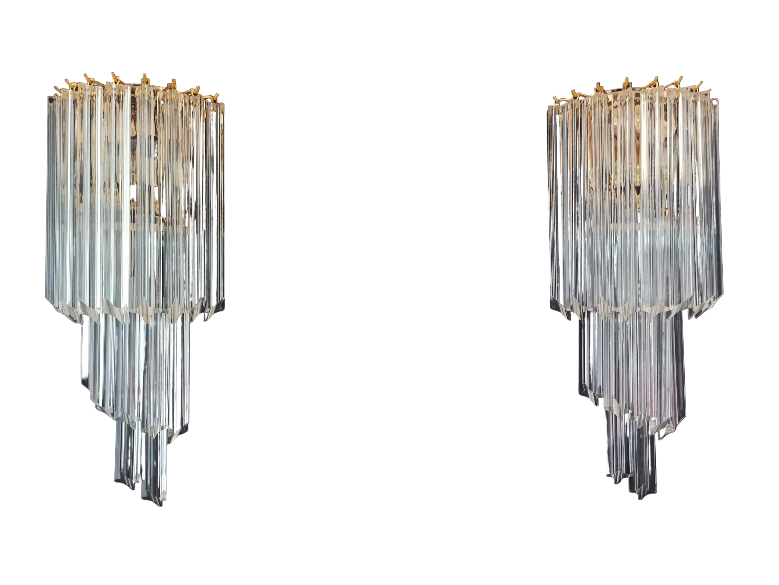 Murano Vegglampe | 16 Klare Prismeglass | 2 stk