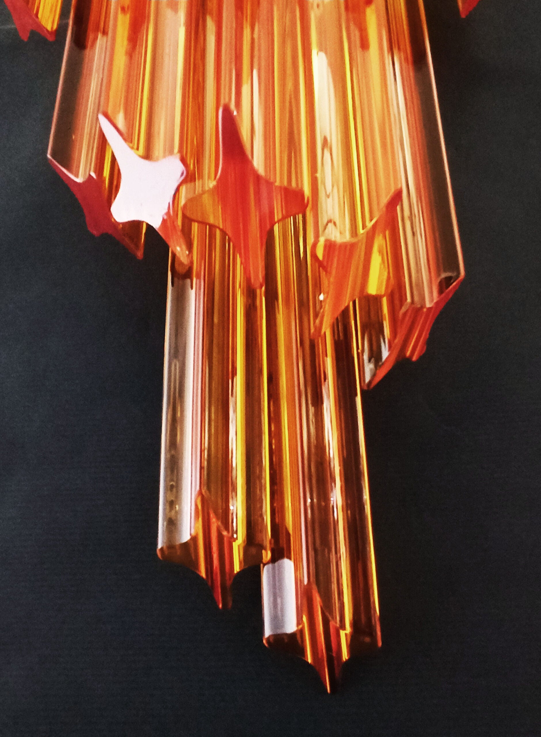 Murano Vegglampe | 32 Klare Karamell Prismeglass | 2 stk