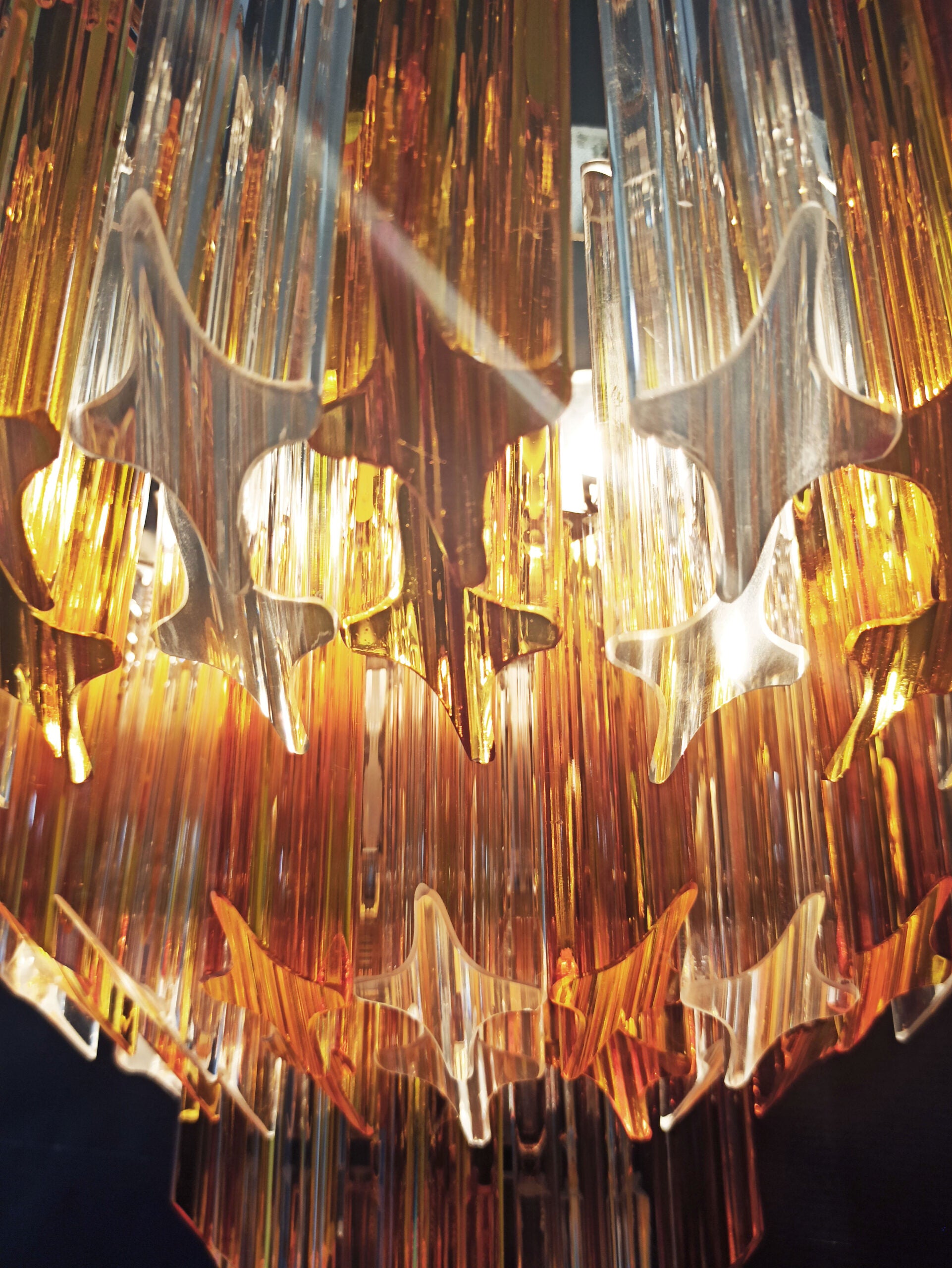 Murano Vegglampe | 63 Klare Gule Prismeglass | 2 stk