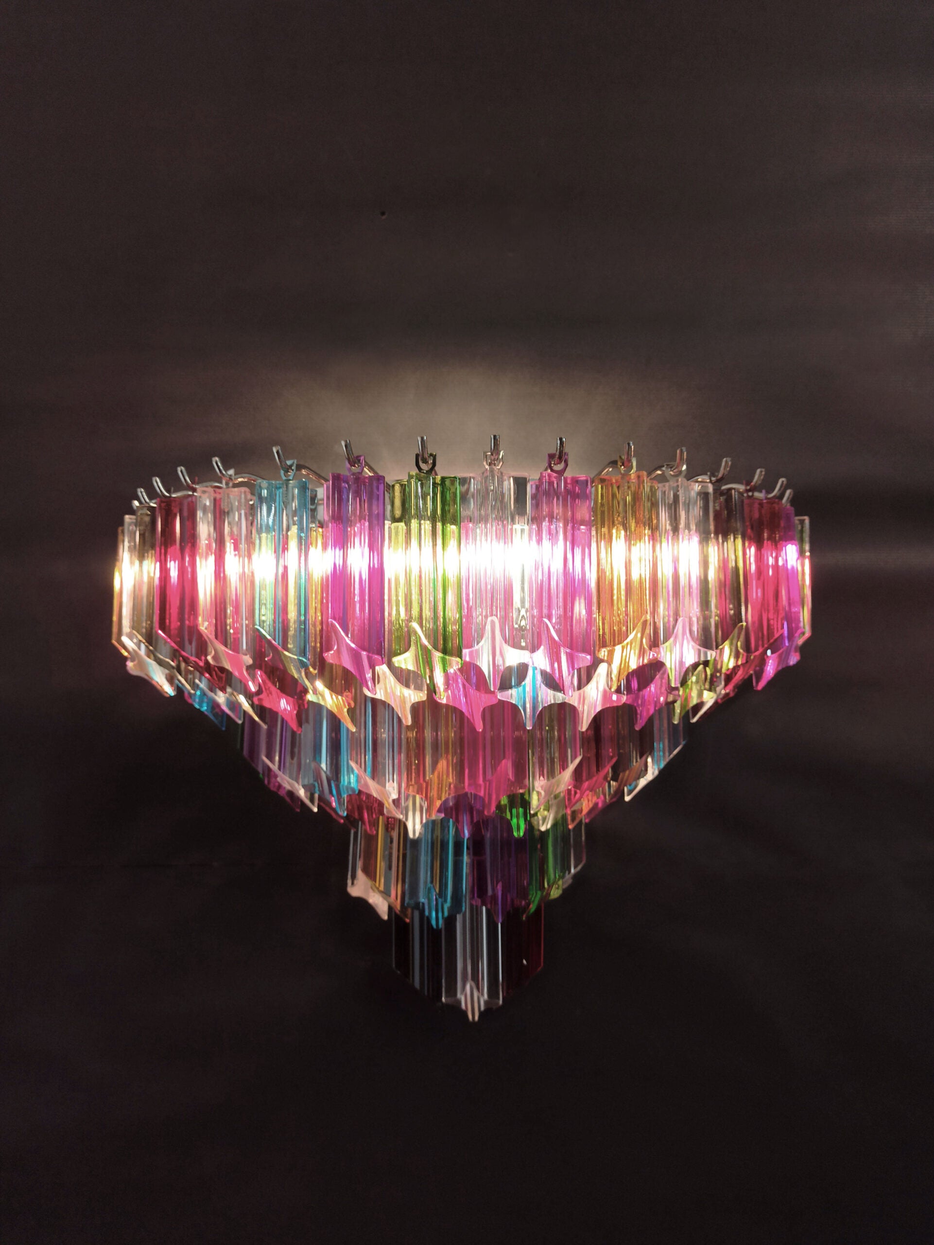 Murano Vegglampe | 63 Multifarge Prismeglass | 2 stk