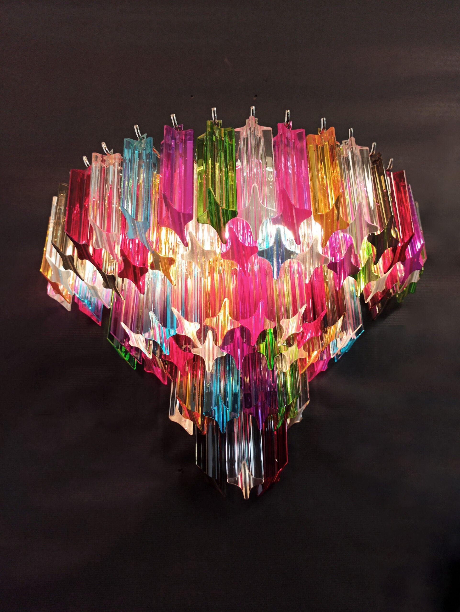 Murano Vegglampe | 63 Multifarge Prismeglass | 2 stk