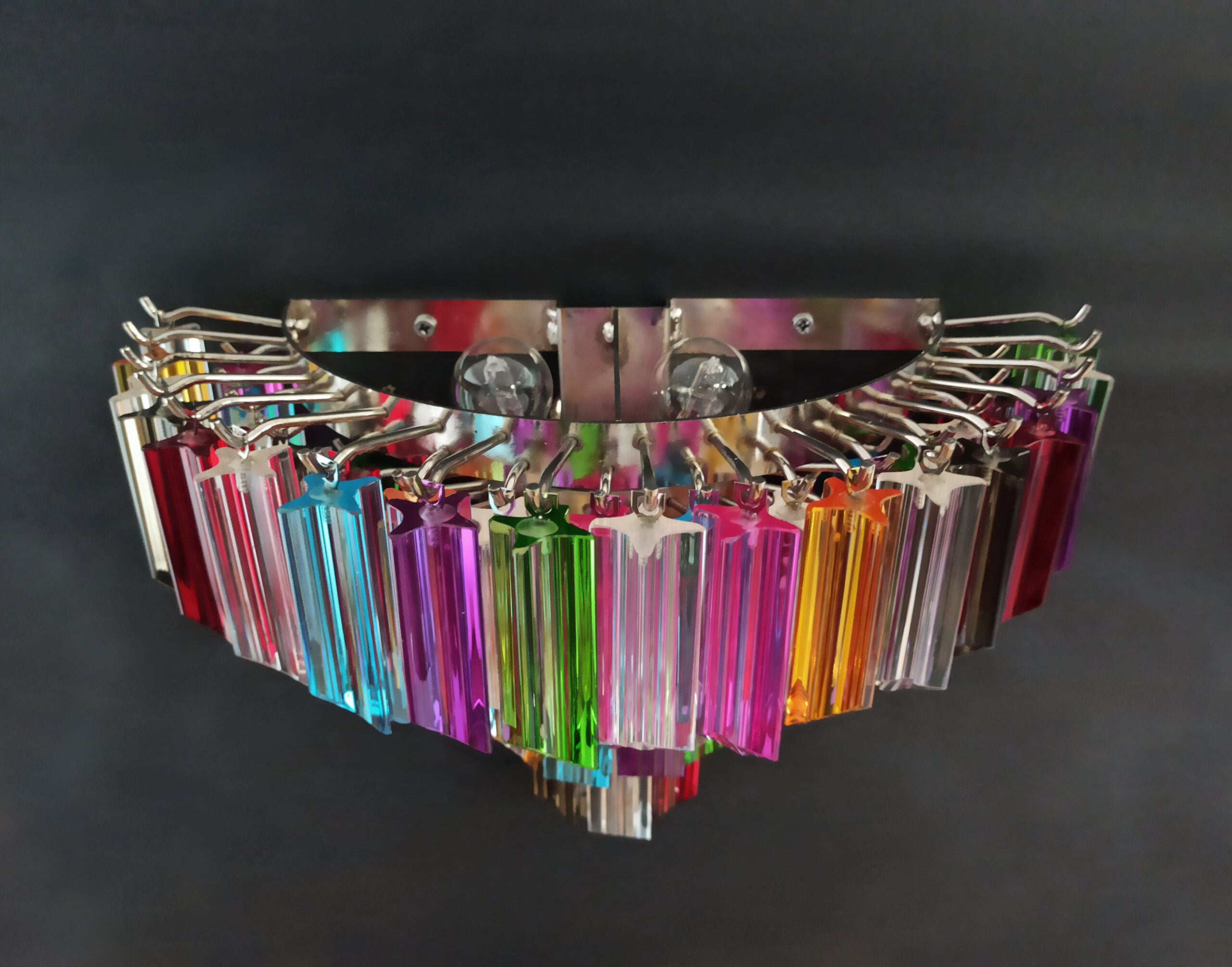 Murano Vegglampe | 63 Multifarge Prismeglass | 2 stk