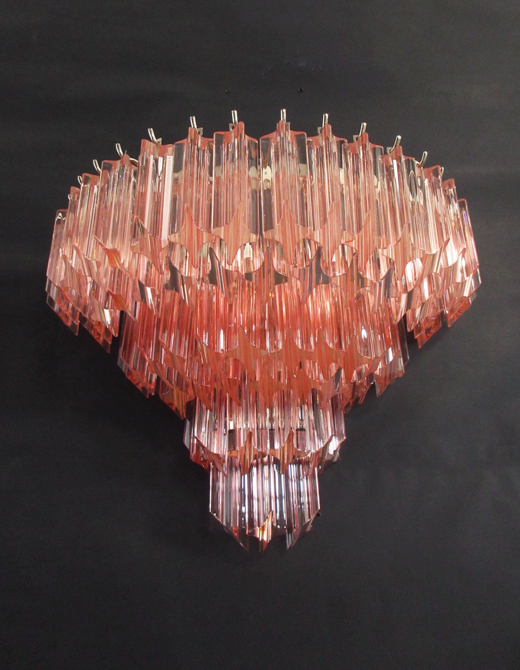 Murano Vegglampe | 63 Rosa Prismeglass | 2 stk