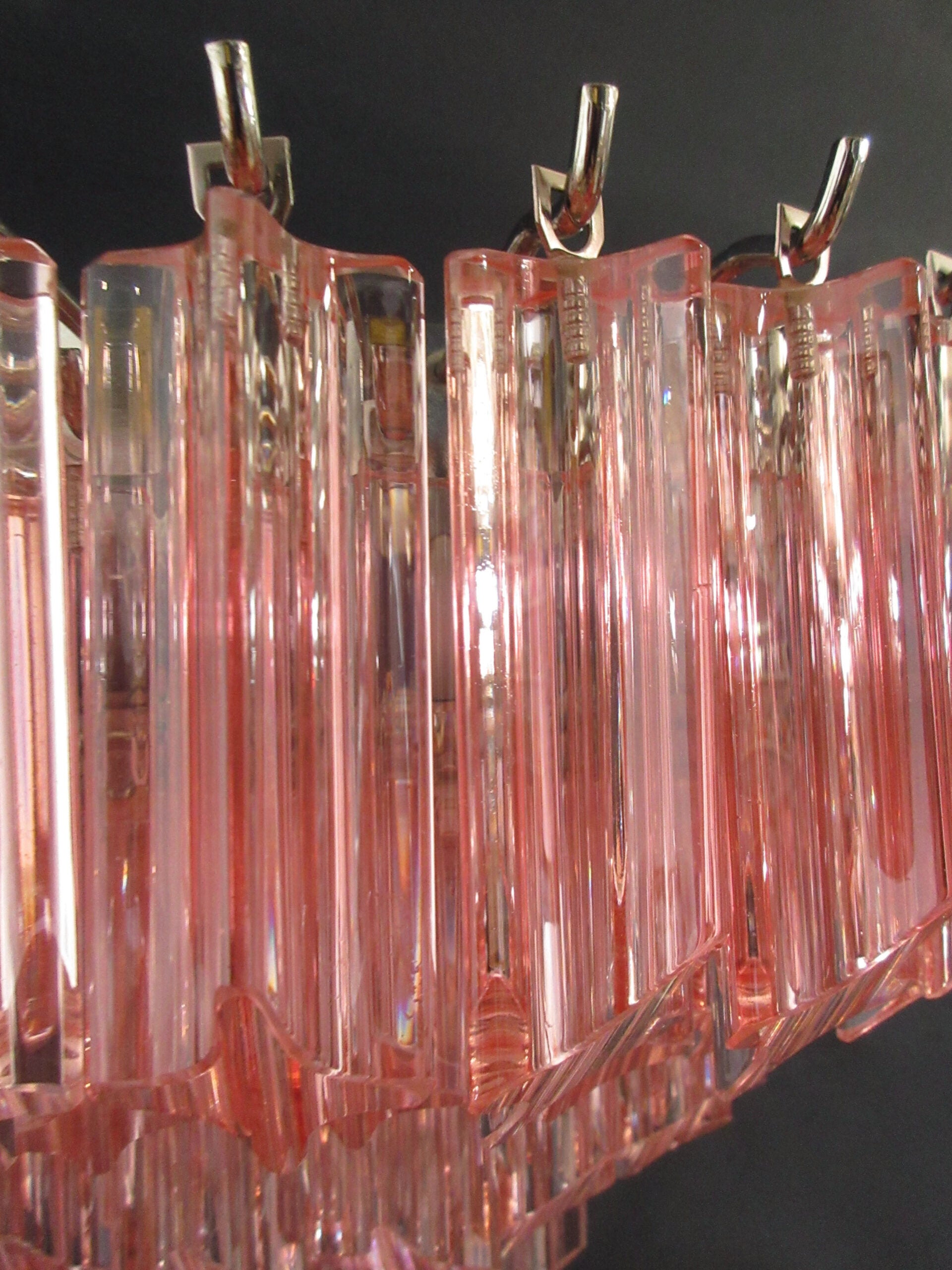 Murano Vegglampe | 63 Rosa Prismeglass | 2 stk