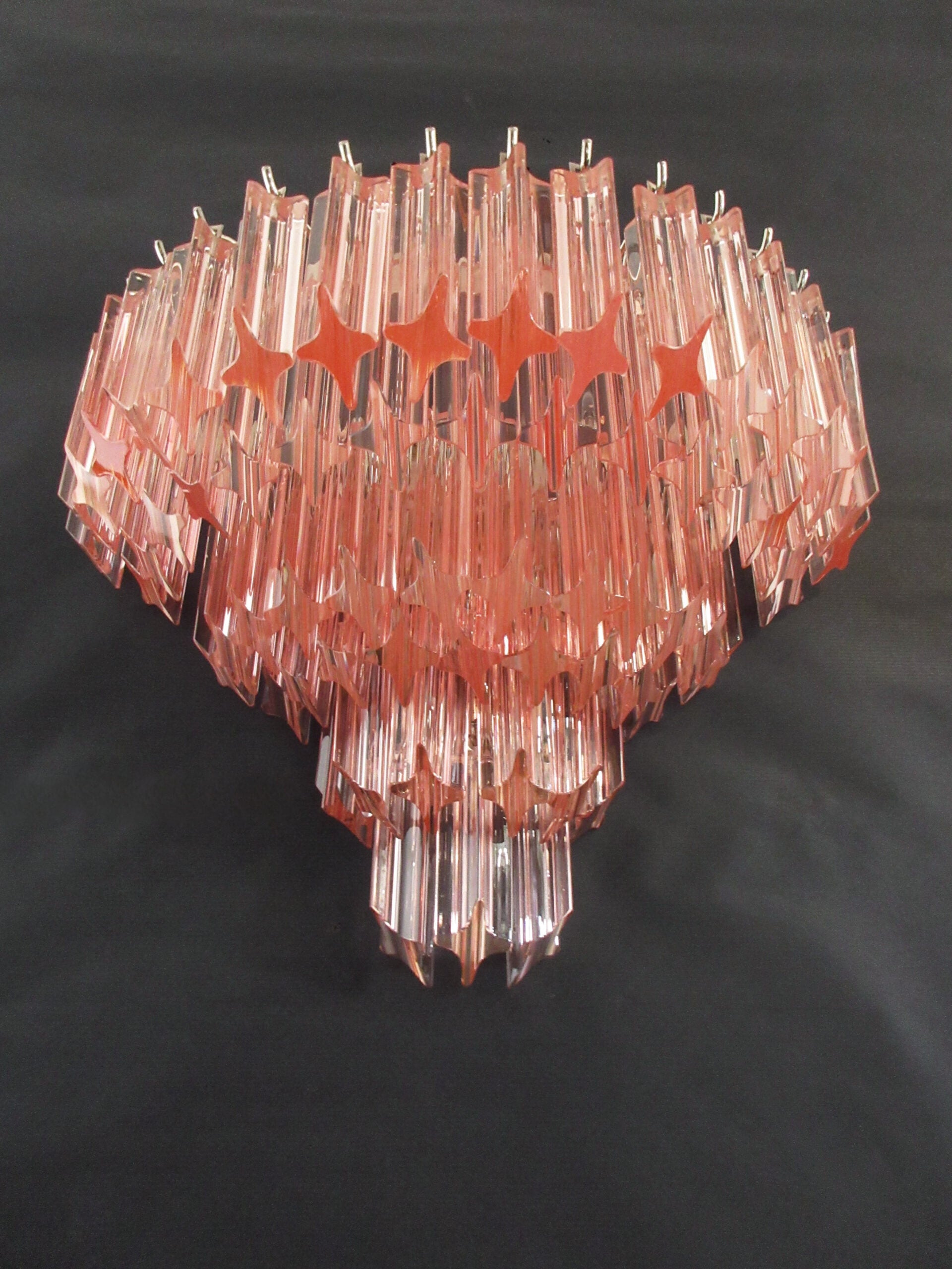 Murano Vegglampe | 63 Rosa Prismeglass | 2 stk