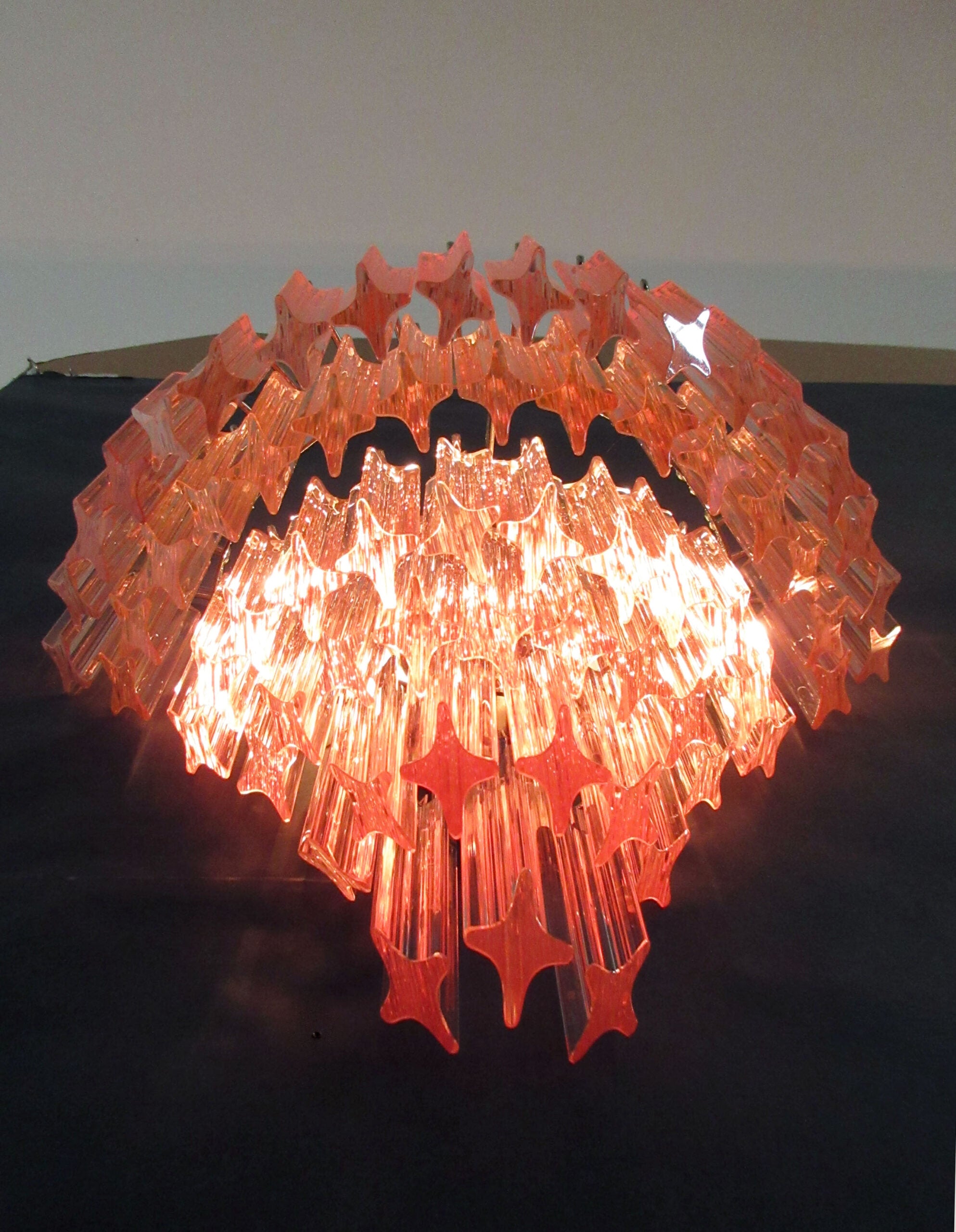Murano Vegglampe | 63 Rosa Prismeglass | 2 stk