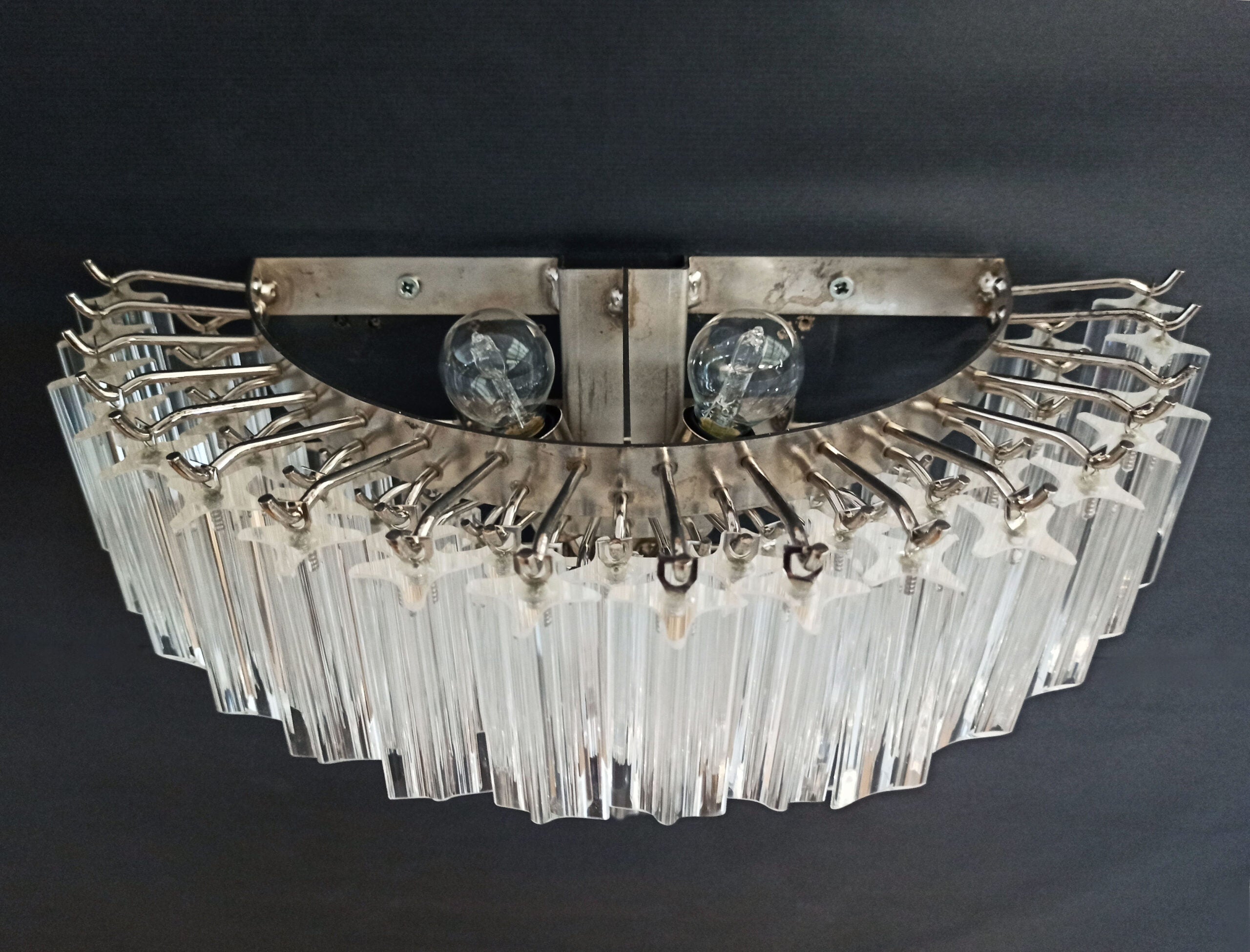Murano Vegglampe | 63 Klare Prismeglass | 2 stk