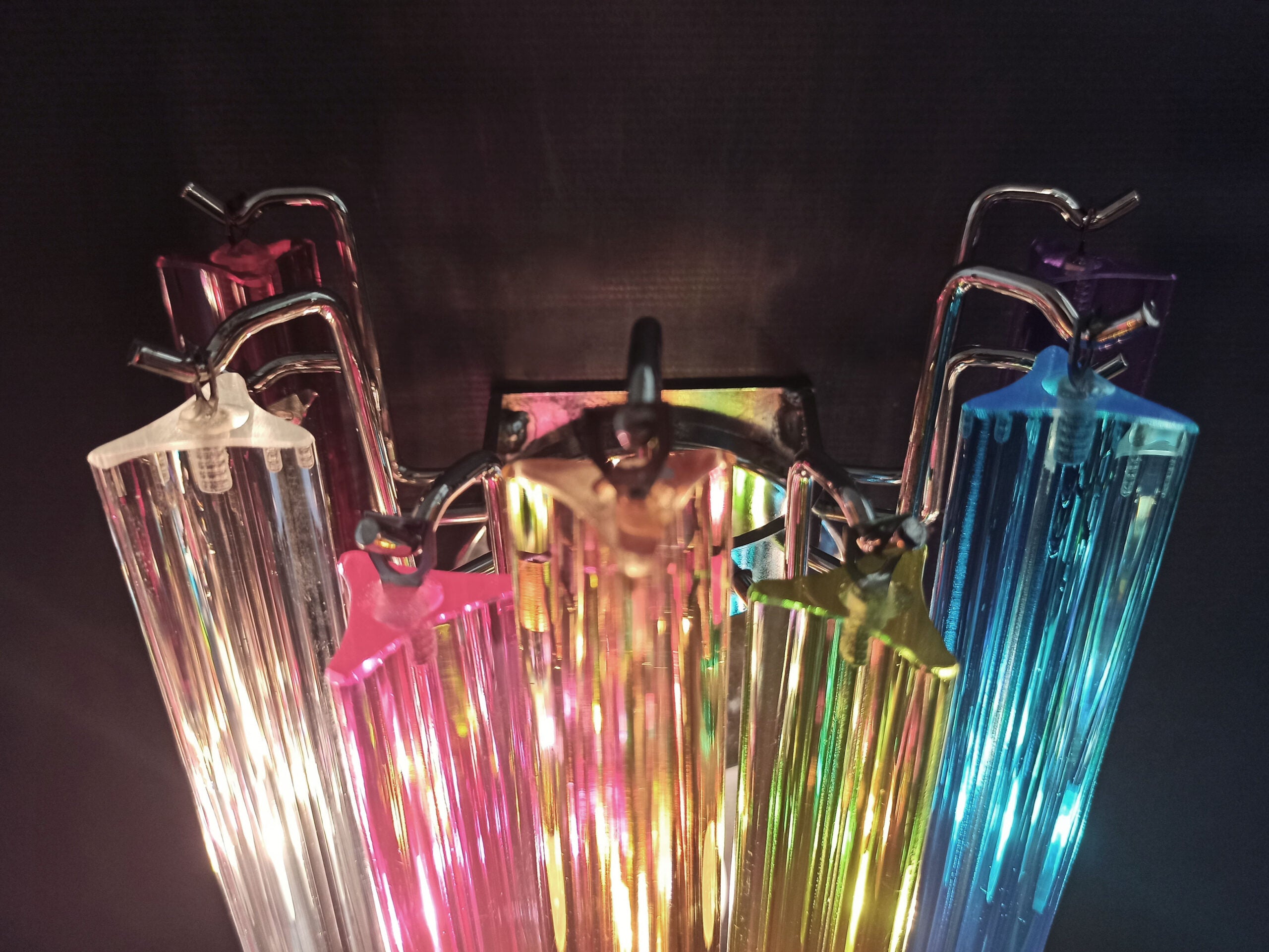 Murano Vegglampe | 9 Multifarge Prismeglass | 2 stk