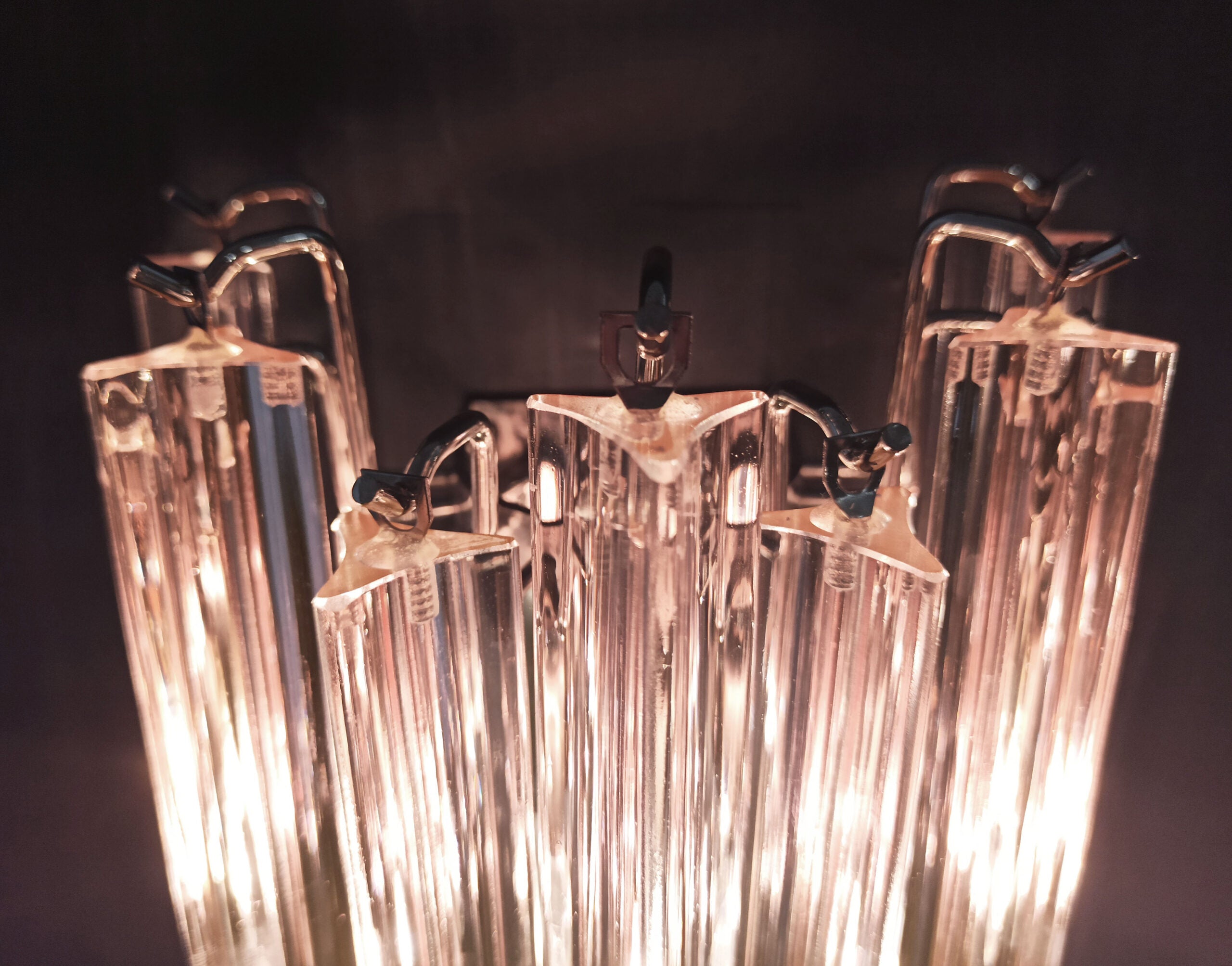 Murano Vegglampe | 9 Rosa Prismeglass | 2 stk