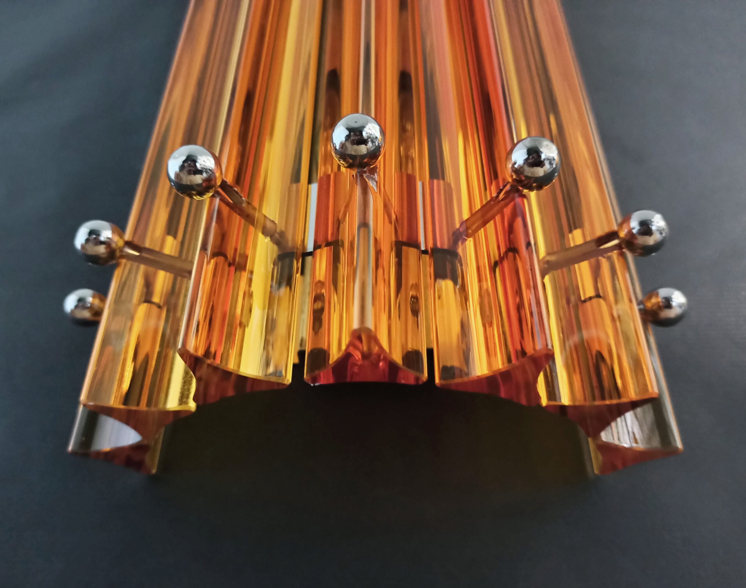 Murano Vegglampe | 7 Gule Prismeglass | 2 stk