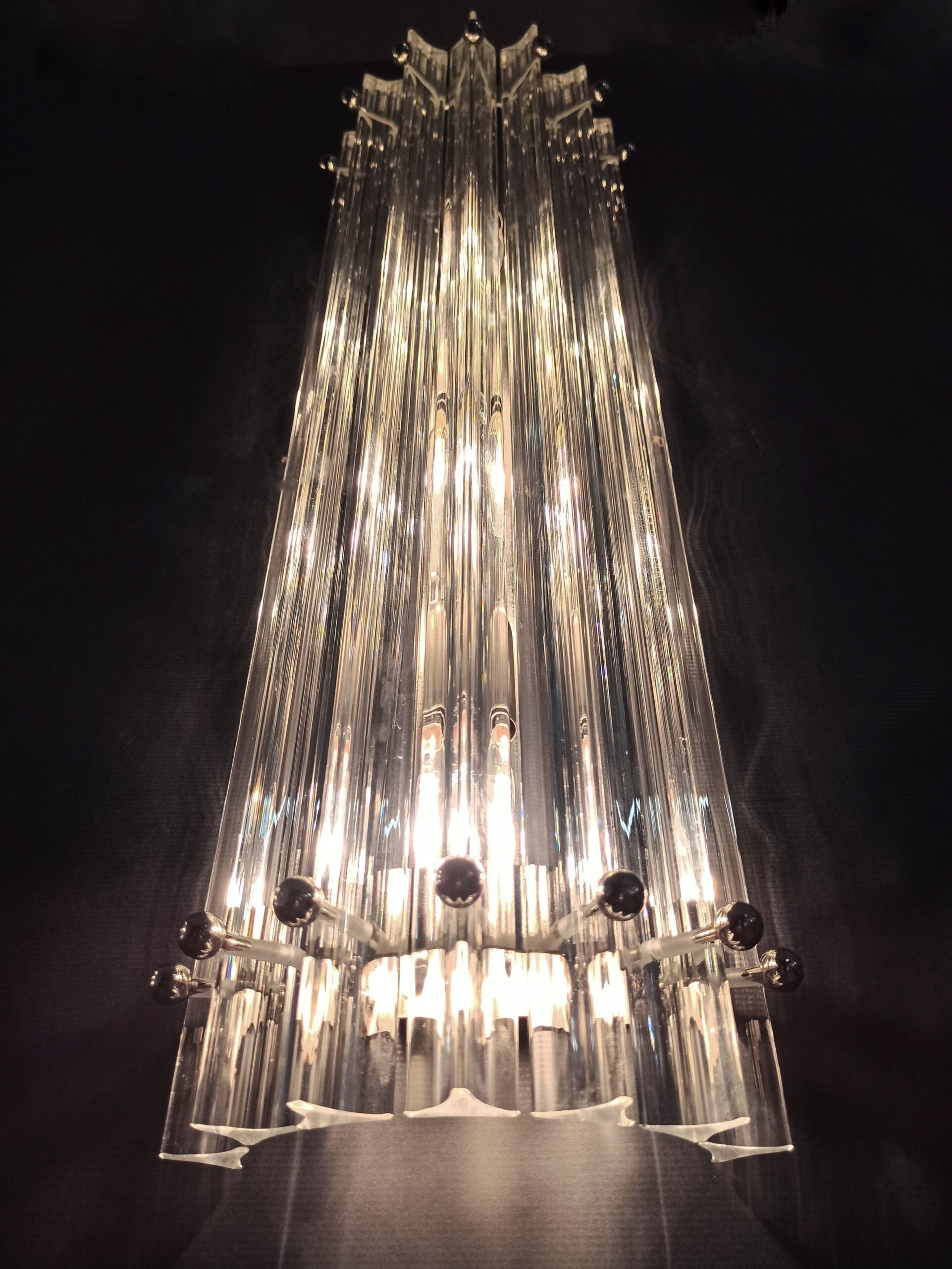 Murano Vegglampe | 7 Klare Prismeglass | 2 stk