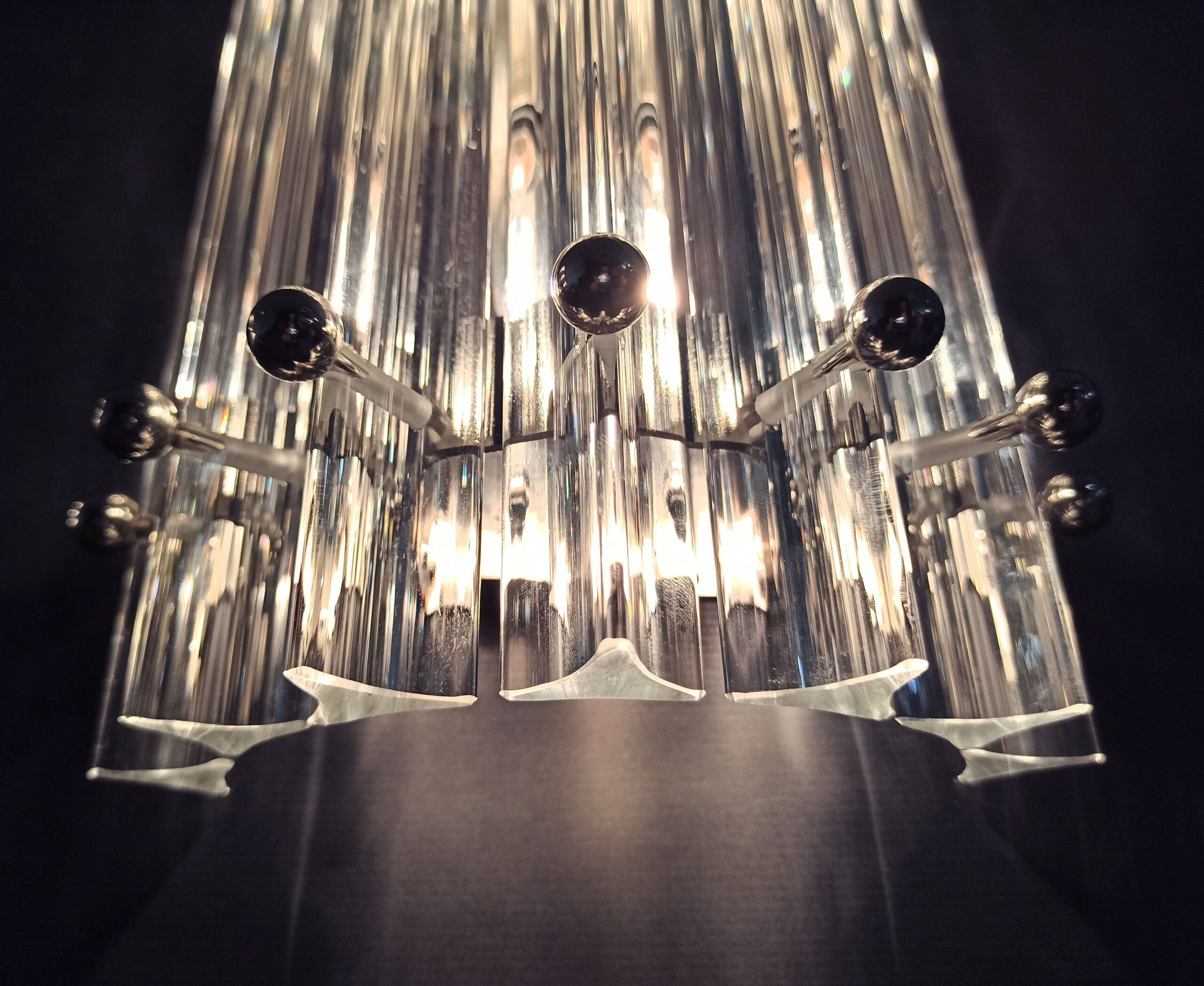 Murano Vegglampe | 7 Klare Prismeglass | 2 stk