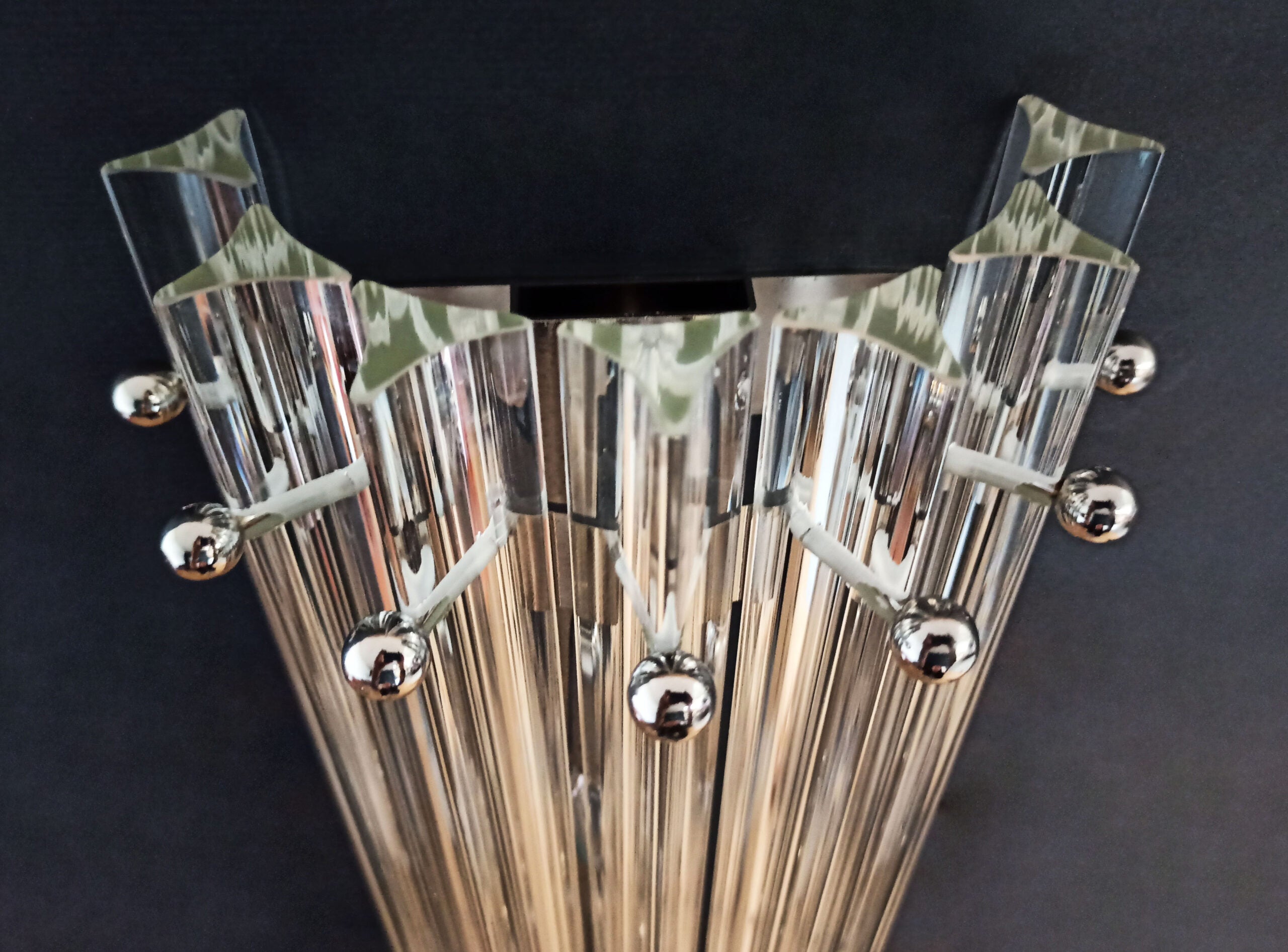 Murano Vegglampe | 7 Klare Prismeglass | 2 stk