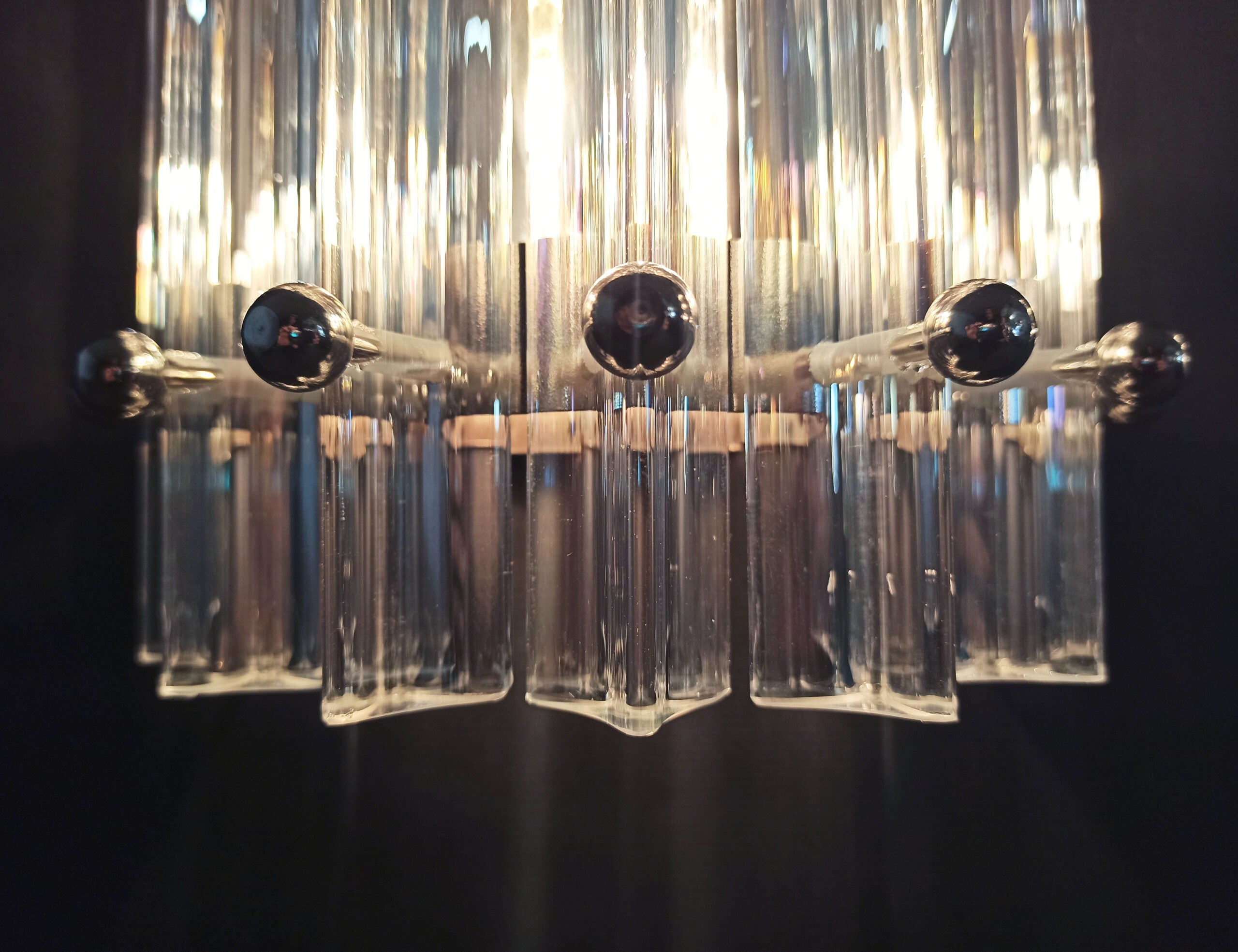 Murano Vegglampe | 7 Iris Klare Prismeglass | 2 stk